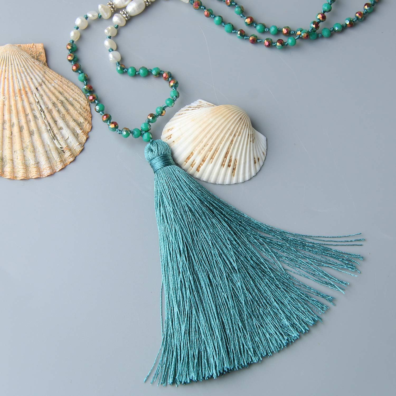 Detalle de C·QUAN CHI Beaded Tassel Necklace, 30–34 Inch