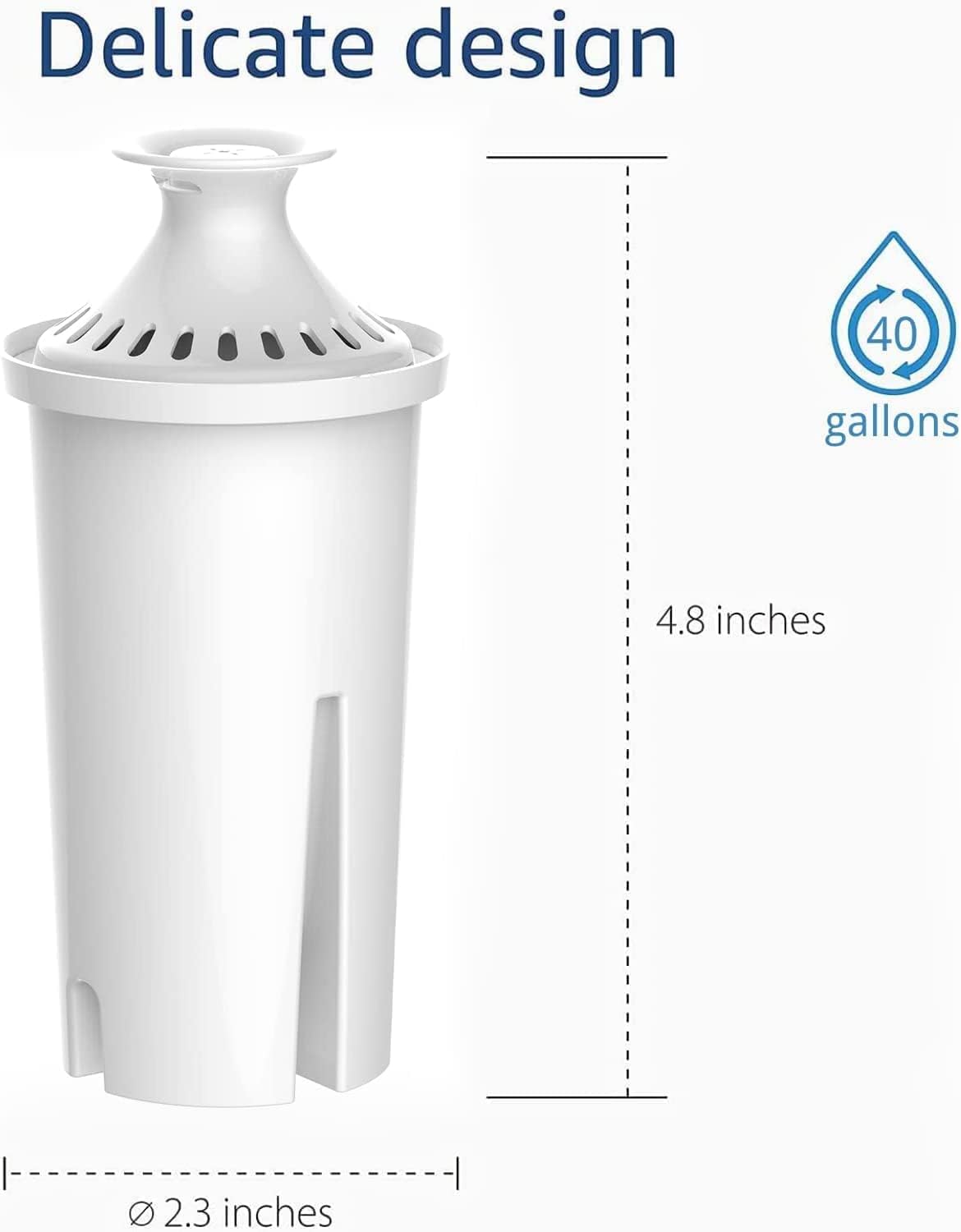 Detalle 2 de Waterdrop water filter cartridge replacement for Brita® Classic OB03 and compatible pitchers (NSF & TÜV SÜD certified)