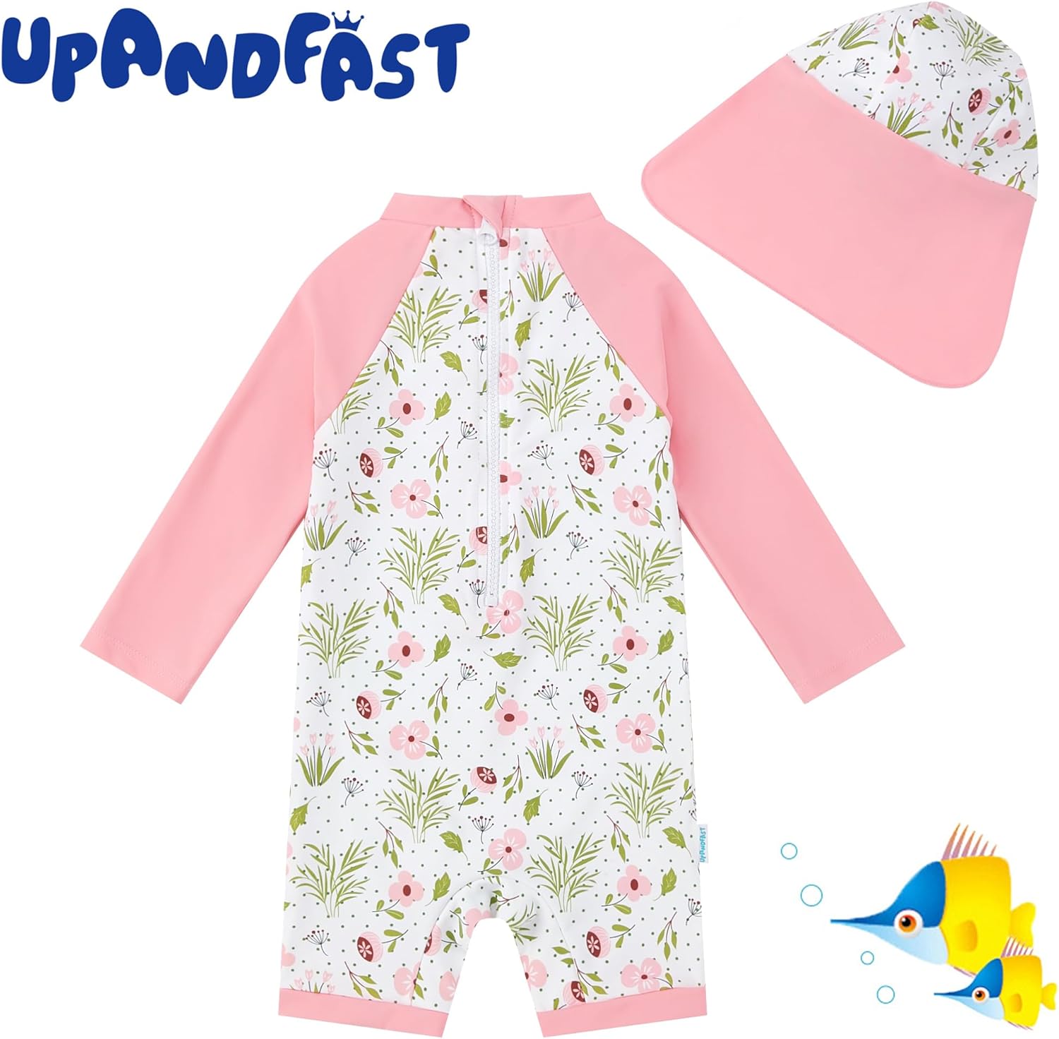 Thumbnail 2 de upandfast Baby Badeanzug mit Knöpfen UV Schutz für Baby Mädchen