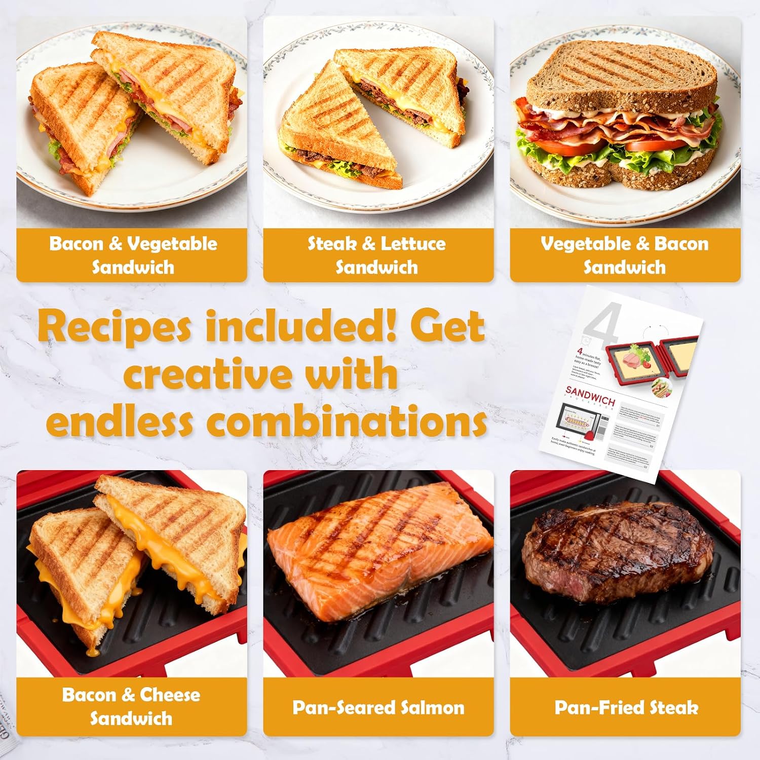 Thumbnail 6 de Microwave Toastie Sandwich Maker with Removable Non-Stick Plates (Red)