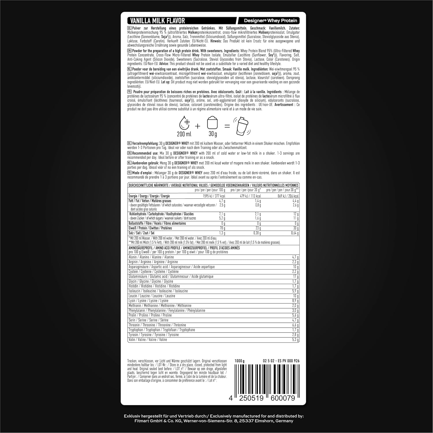 Detalle 1 de ESN Designer Whey Protein Pulver Vanilla 1 kg – Vielseitiges Molkenprotein