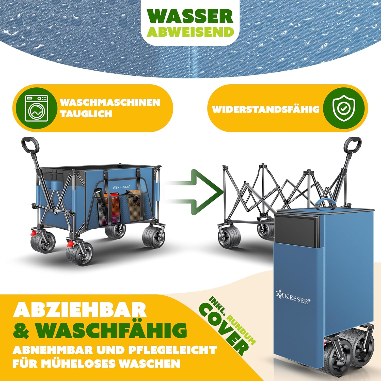 Thumbnail 5 de KESSER® Carro de Mano GTR9000🛻 200kg, Plegable, Ruedas 360°