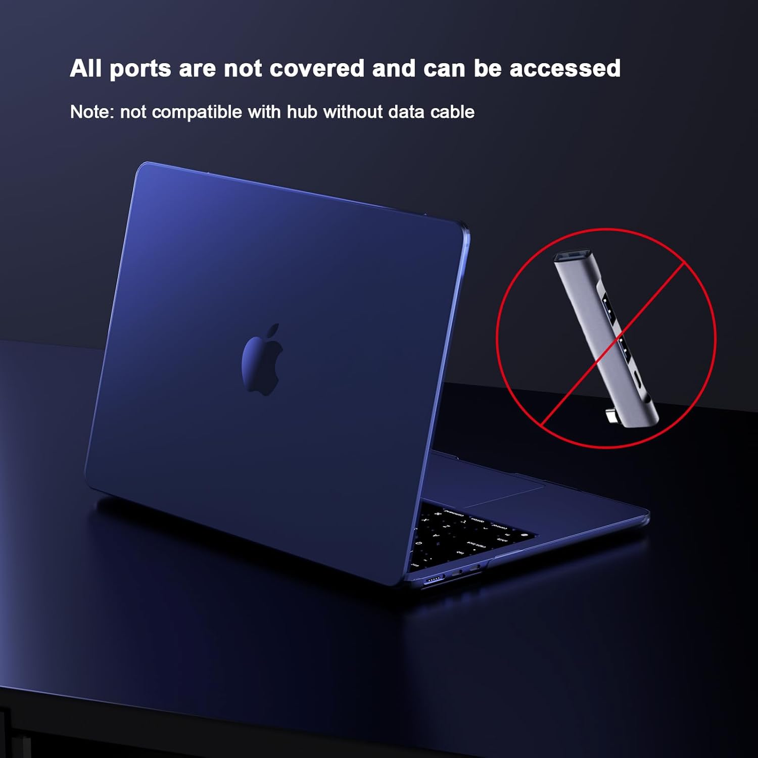 Detalle 2 de eleger Matte Crystal Case for MacBook Air 13.6" (M2–M5) – Midnight Transparent