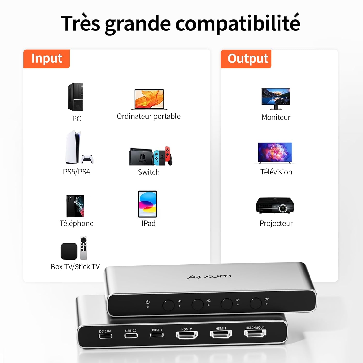 Thumbnail 6 de Alxum Switch HDMI 4 Entrées 4K@60Hz