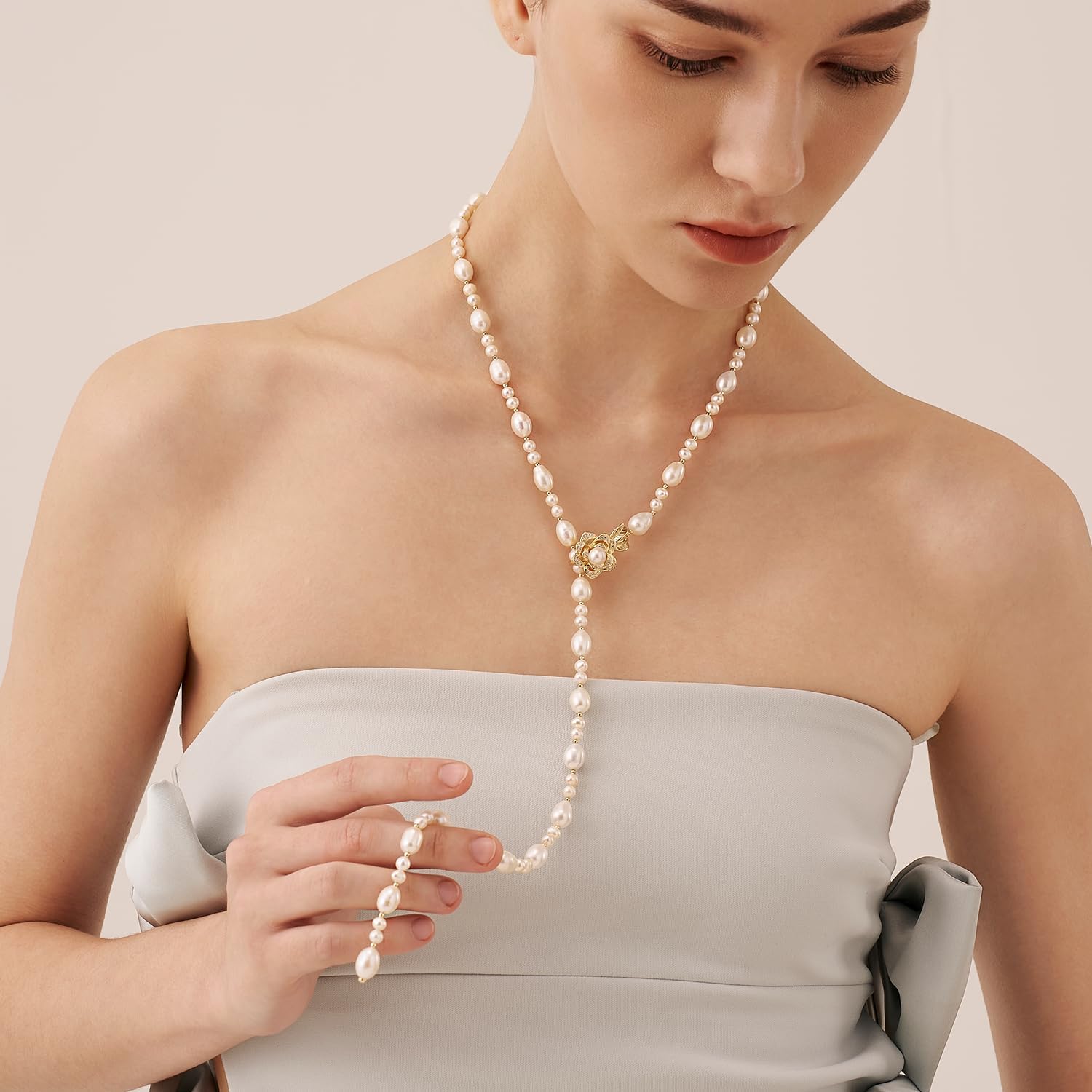 Thumbnail 3 de Amber Lollipop women’s pearl lollipop necklace with freshwater baroque pearl pendant