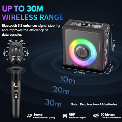 Thumbnail 6 de PPMIC MS75 Karaoke Machine for Adults with 2 Wireless Microphones
