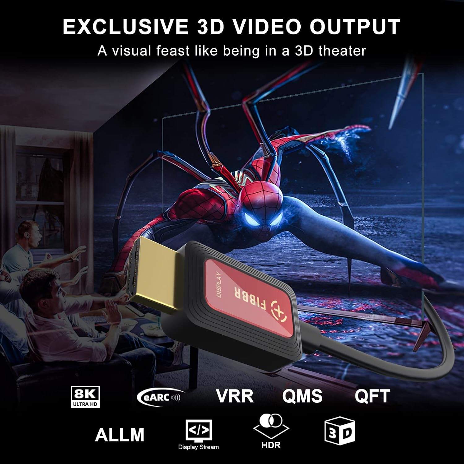 Thumbnail 4 de Câble HDMI Fibre Optique 3M 48Gbps 8K