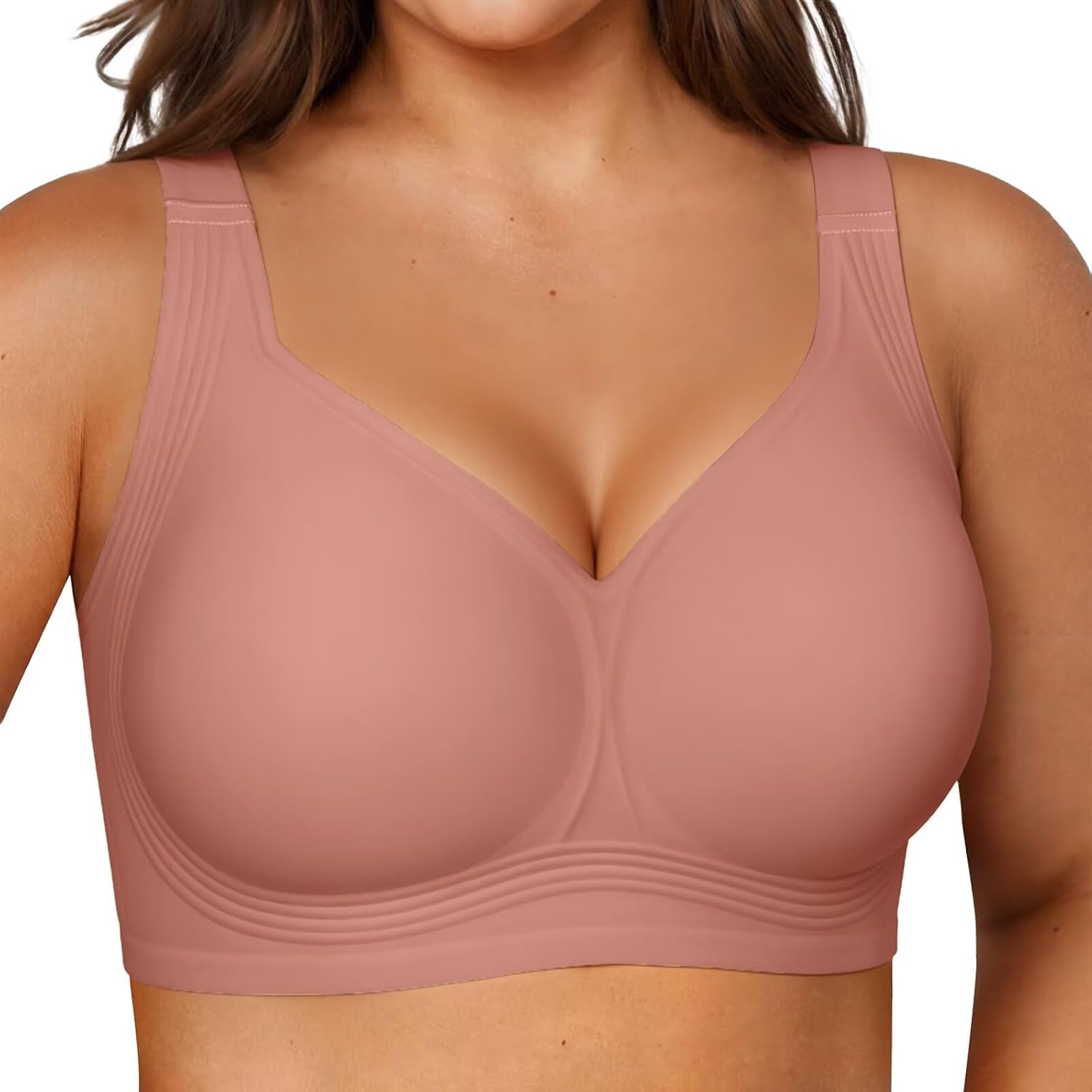 Detalle de Vertvie Gel Push-Up Wireless Full-Coverage Bra for Plus-Size Women