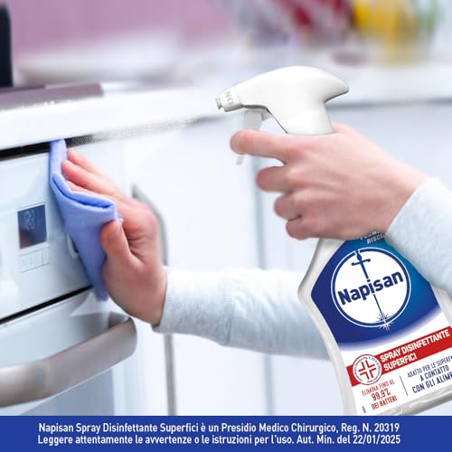 Detalle de Napisan Spray Disinfettante Superfici 740 ml – confezione da 12