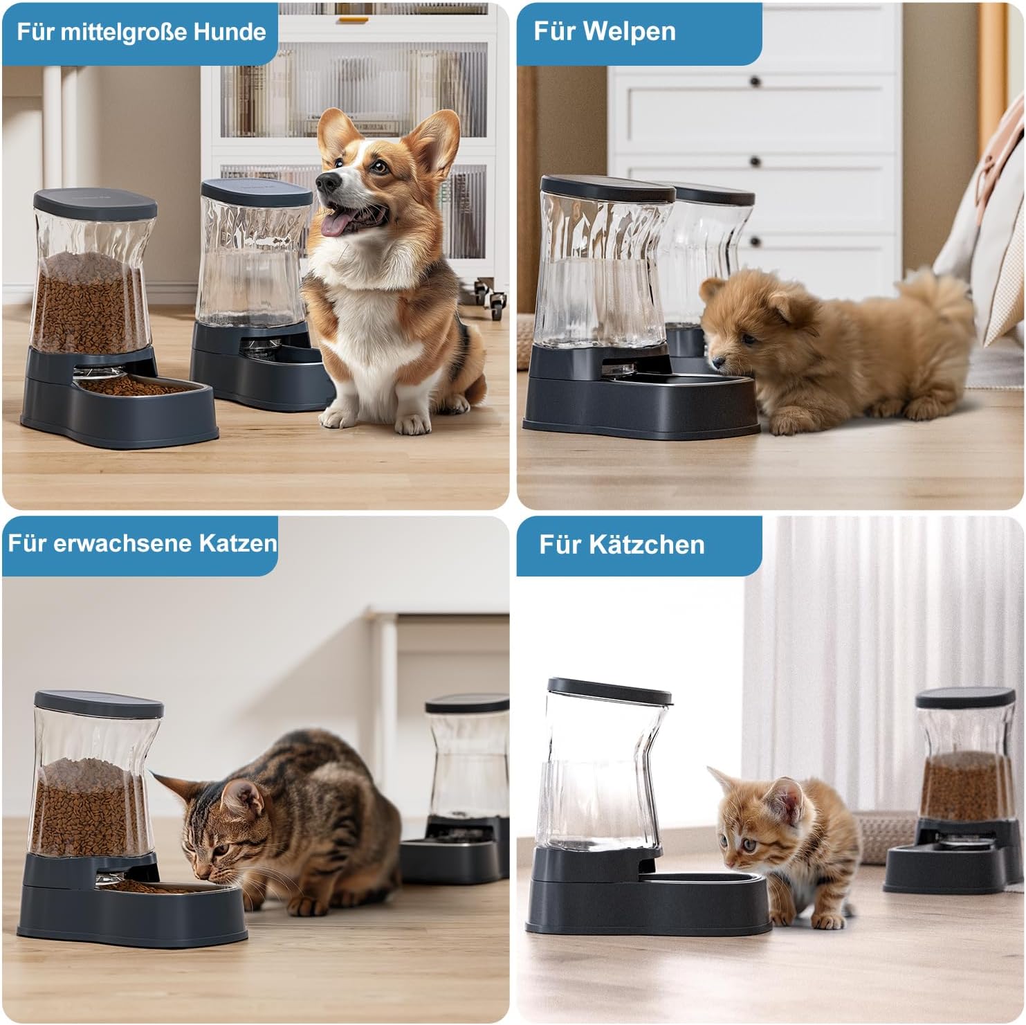 Thumbnail 6 de Gardner Pet Futter- und Wasserspender Satz: Edelstahl-Näpfe, 3,85 L Wasser, 1,8 kg Futter, BPA-frei