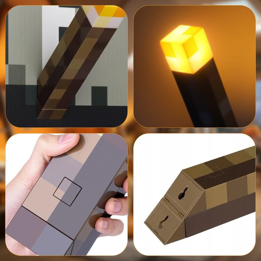 Thumbnail 2 de Lampada Miner Craft 28 cm ricaricabile USB LED gialla