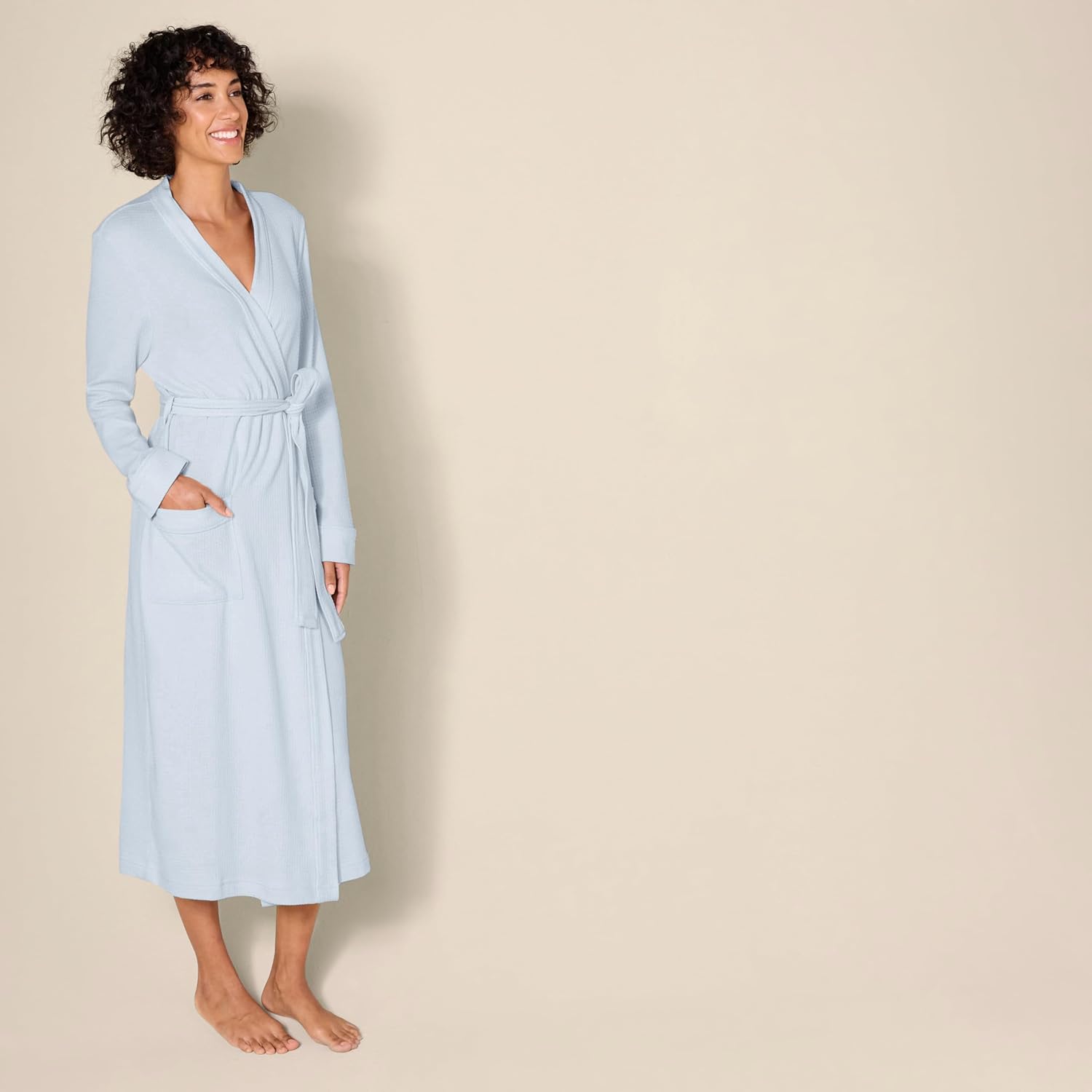 Thumbnail 1 de Amazon Essentials Women's Lightweight Waffle Full-Length Bath Robe with Pockets (Plus Size Available)
