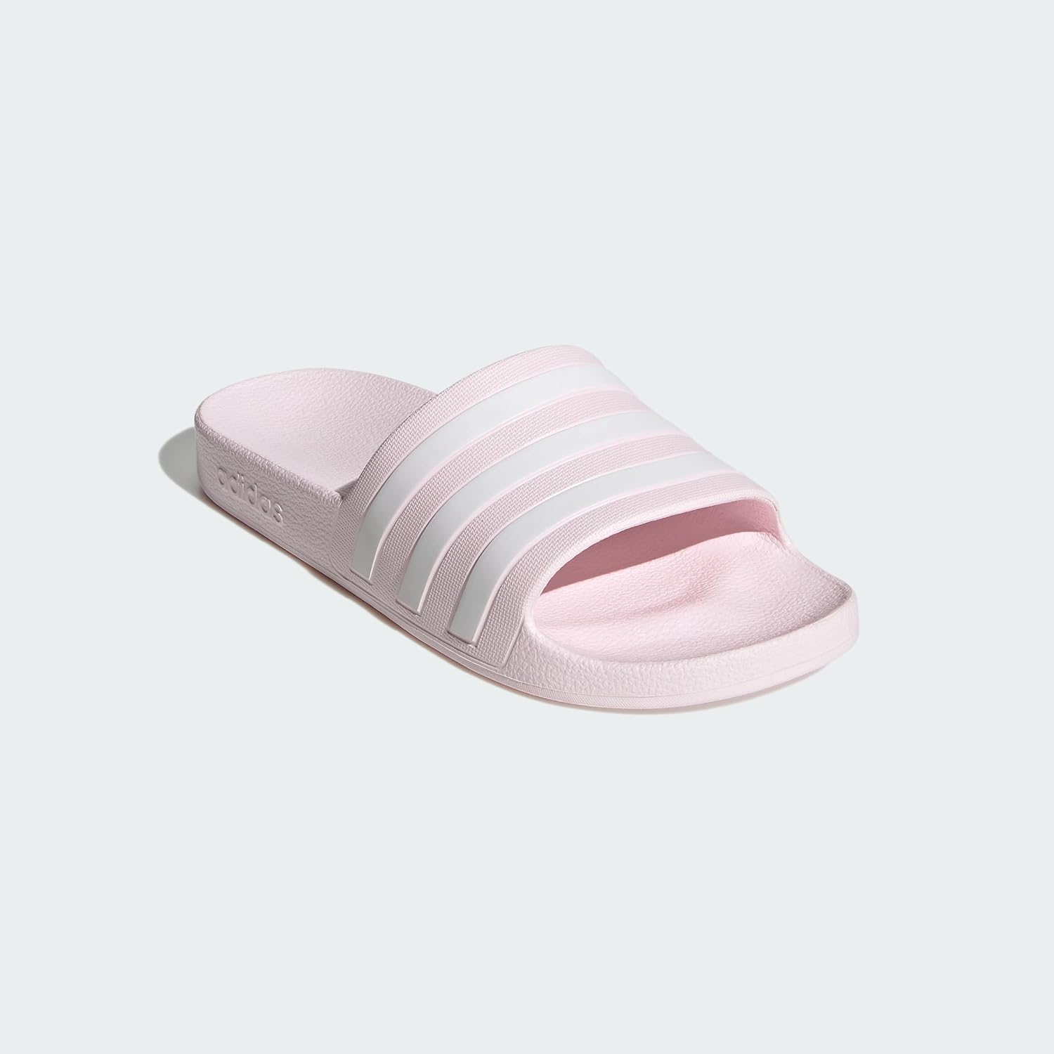 Detalle de adidas Damen Adilette Aqua Slides Almost Pink / Cloud White – bequeme Sandalen mit Cloudfoam-Fußbett