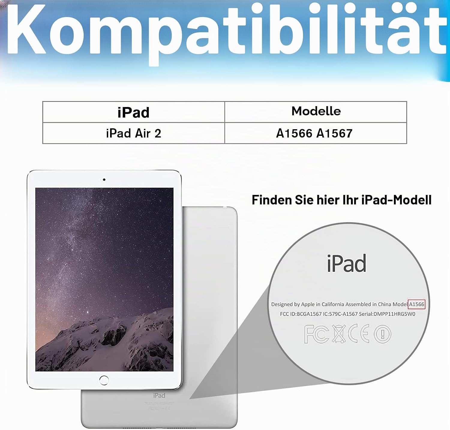 Detalle 2 de ProCase Hülle für iPad Air 2 (2014) – Navy, Leichte Standhülle mit transparenter Rückseite