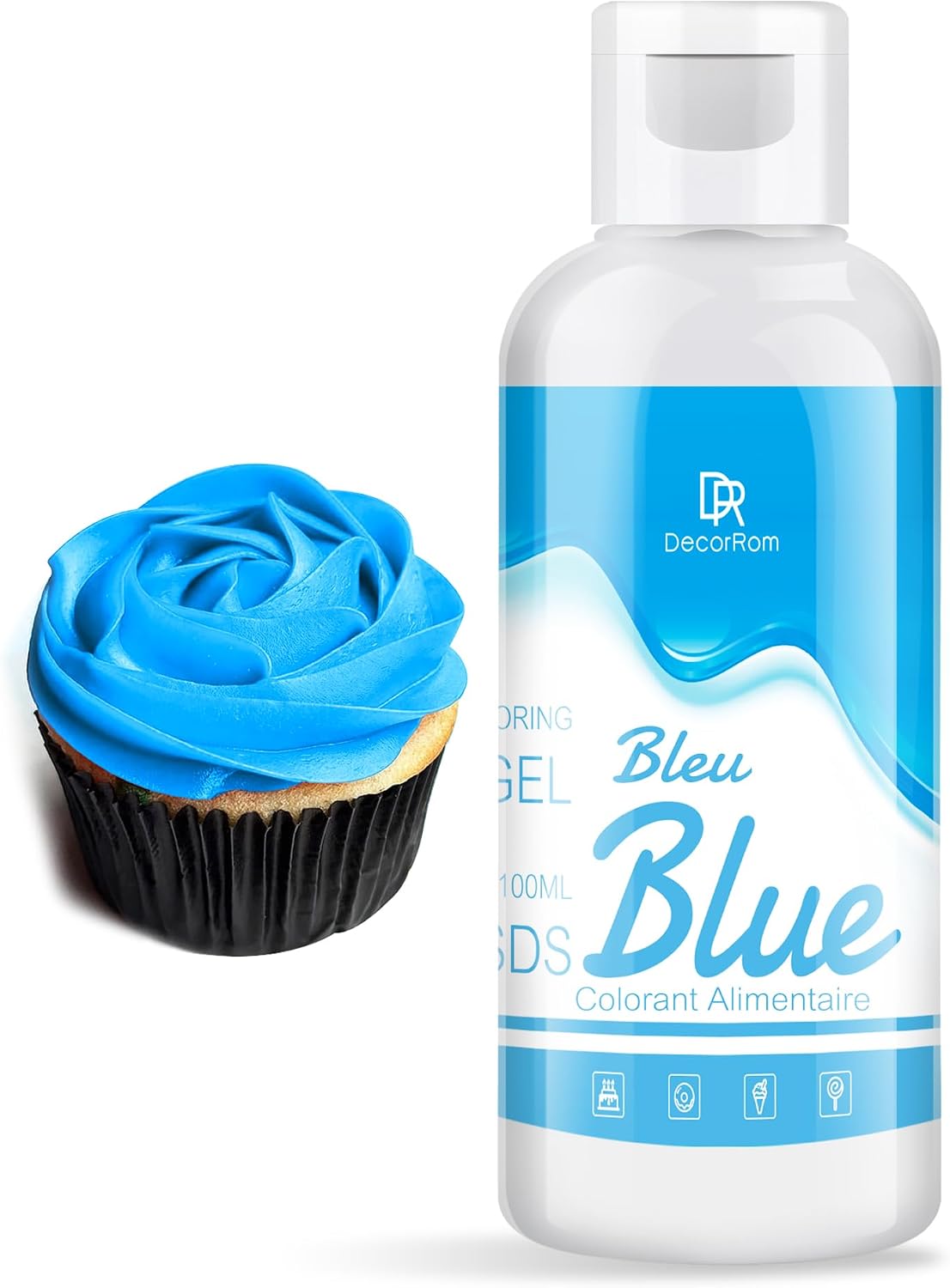 Detalle de DecorRom Blue Gel Food Colouring, Concentrated 4.5 oz Colour for Baking