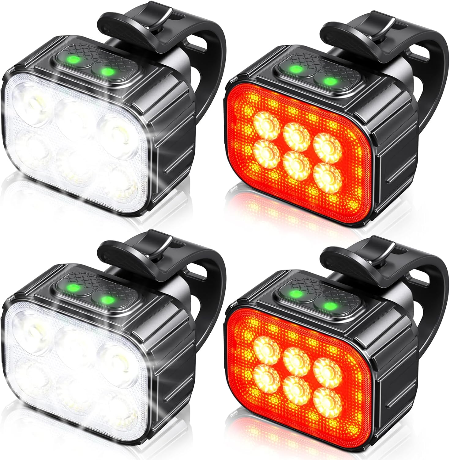 Detalle de CIRYCASE bike lights set 500 lumens USB