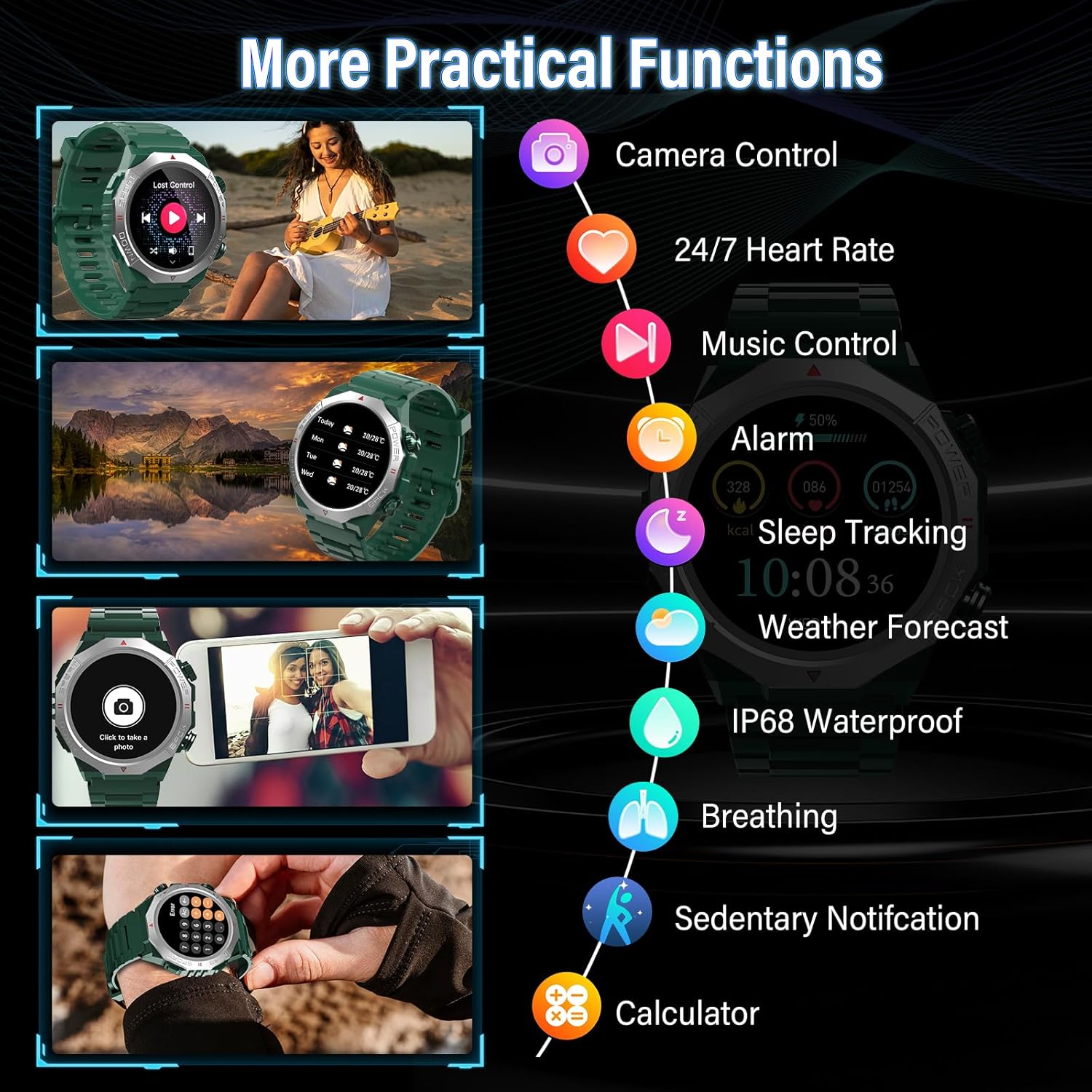 Thumbnail 4 de Smart Watch for Men & Women with 1.39” HD Display and 110+ Sports Modes