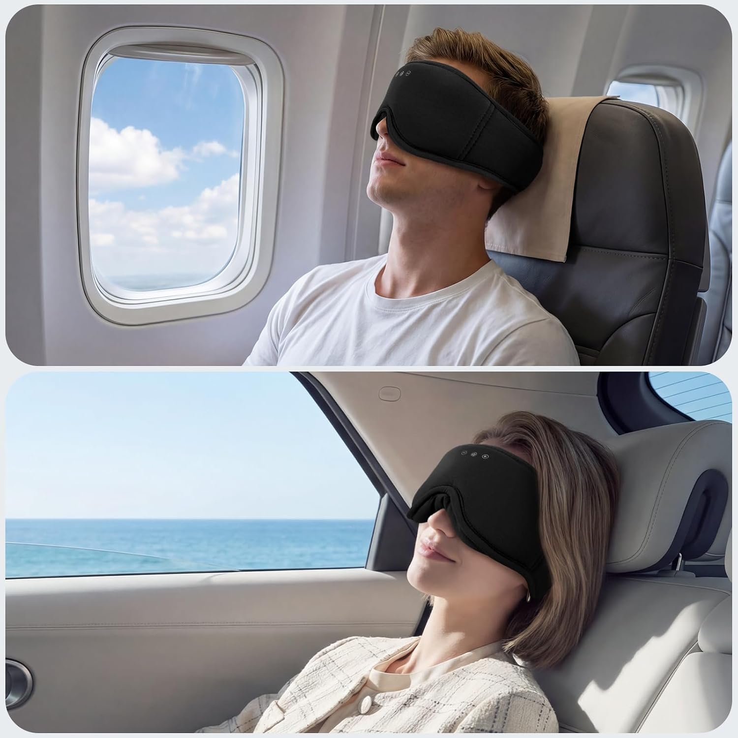 Thumbnail 6 de BeMyLady 3D Bamboo Cotton Sleep Mask with Bluetooth 5.4 Headphones (Grey)