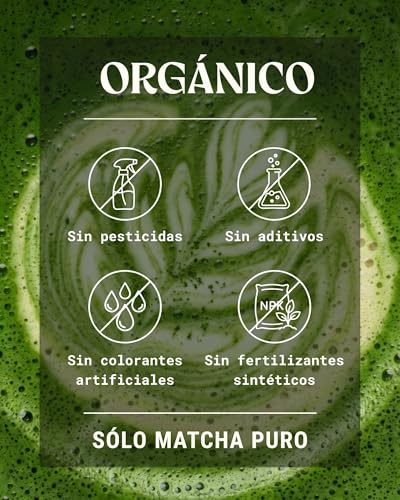 Detalle de NaturaleBio Té Matcha en Polvo Orgánico 100 g – Grado Premium (Uji, Japón) para beber, postres y batidos