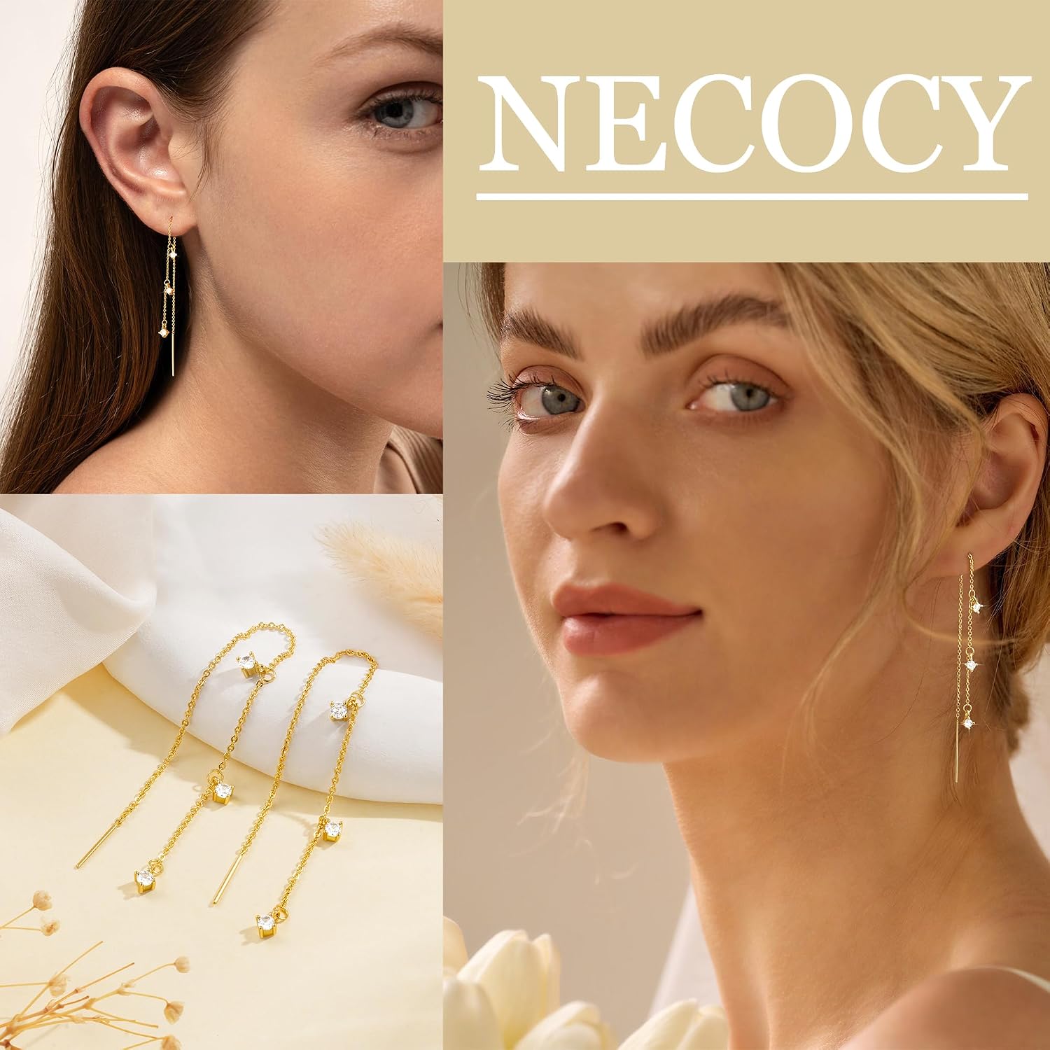 Detalle de NECOCY Gold-Plated Dangle Earrings