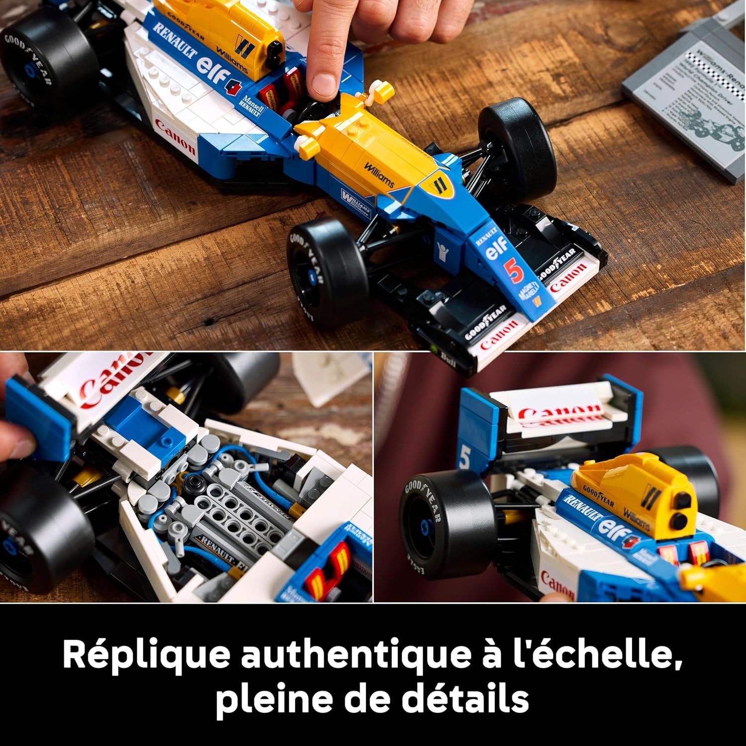 Detalle de LEGO Icons Williams Racing FW14B et Nigel Mansell – Maquette F1 collector