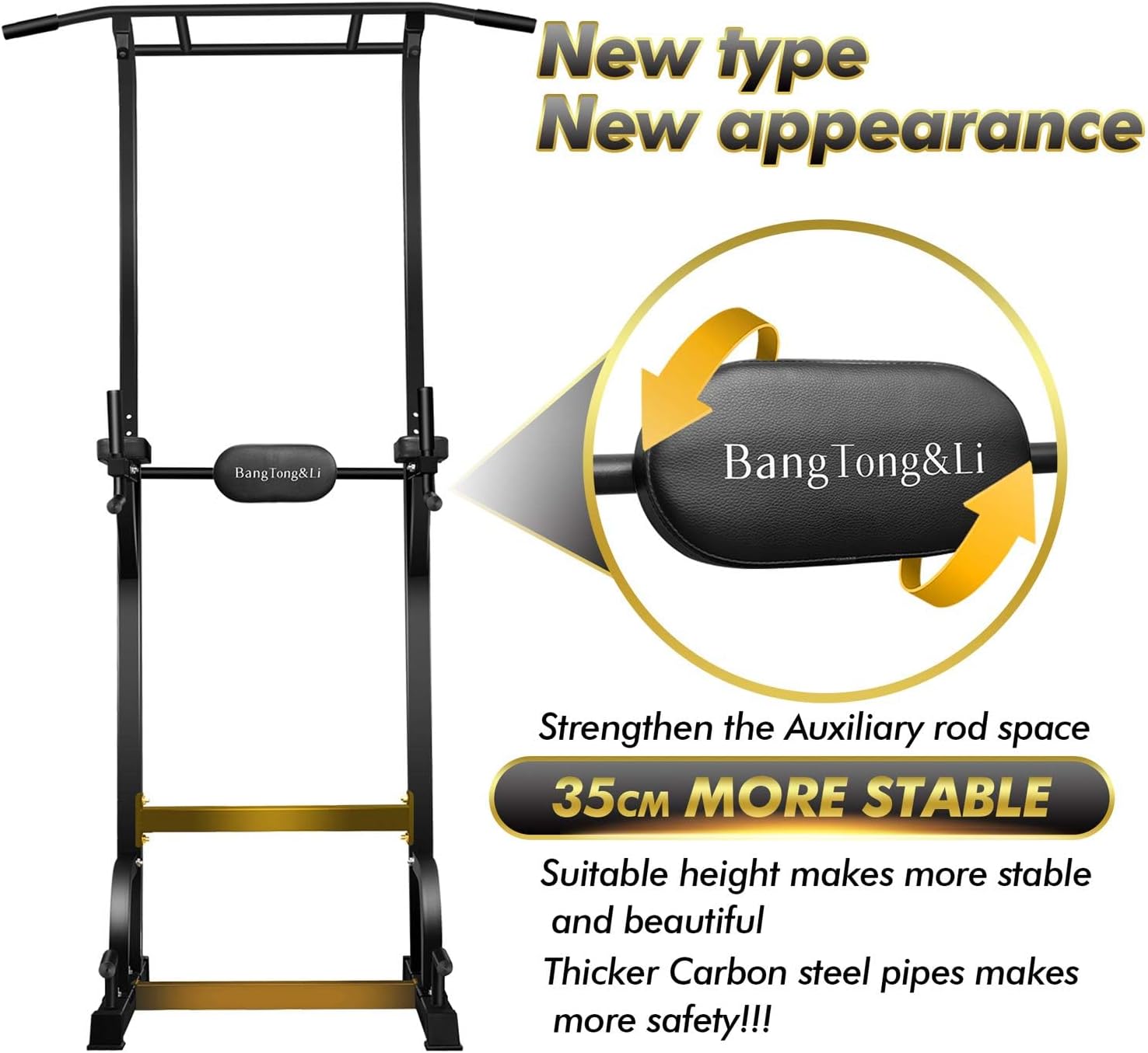 Detalle 1 de BangTong&Li Power Tower Pull-Up and Dip Station, Alloy Steel, 6 Heights