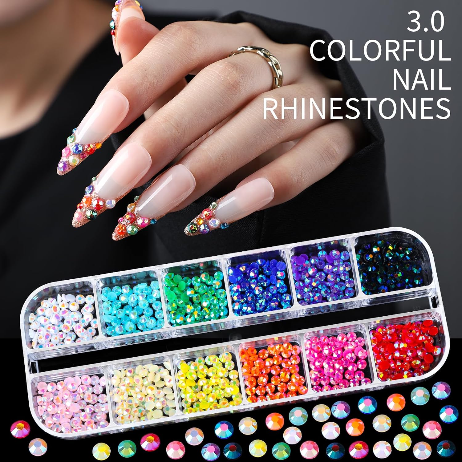 Detalle de Teenitor Nail Charms 15 Sheets Gold Stickers