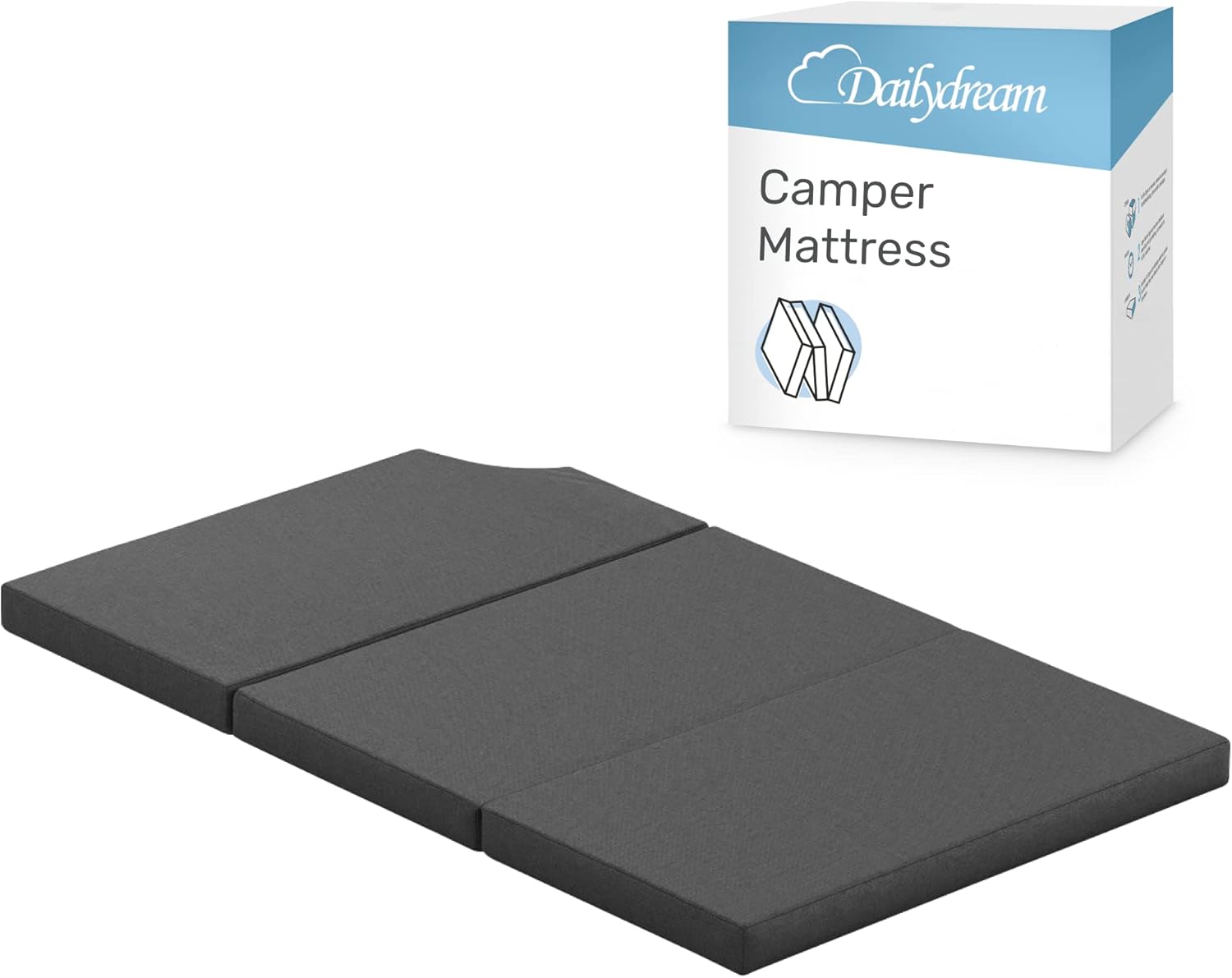 Thumbnail 6 de Dailydream Camper coprimaterasso modello 2 per VW T5, T6, Multivan, California Beach e Caravelle (148 x 185 x 7,5 cm) grigio