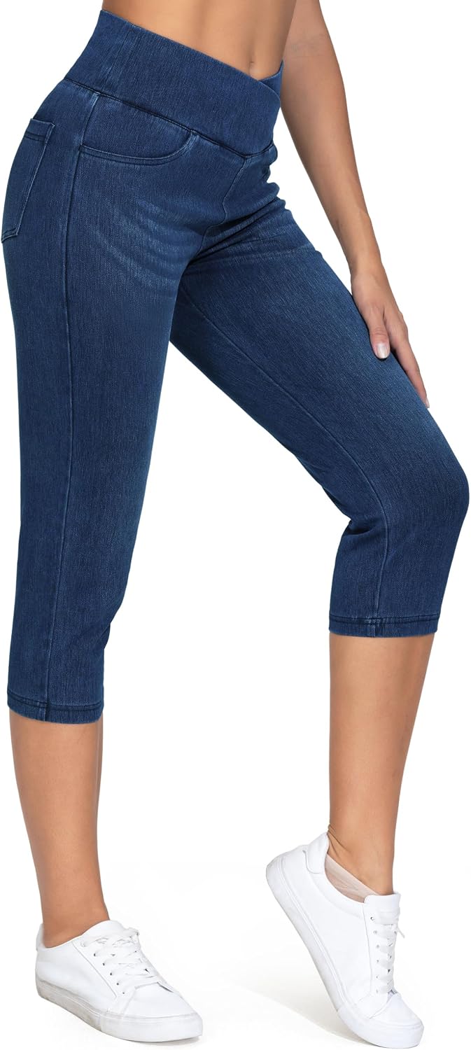 Thumbnail 6 de THE GYM PEOPLE V-Cross capri-jeggings voor dames, high waist, 4-way stretch