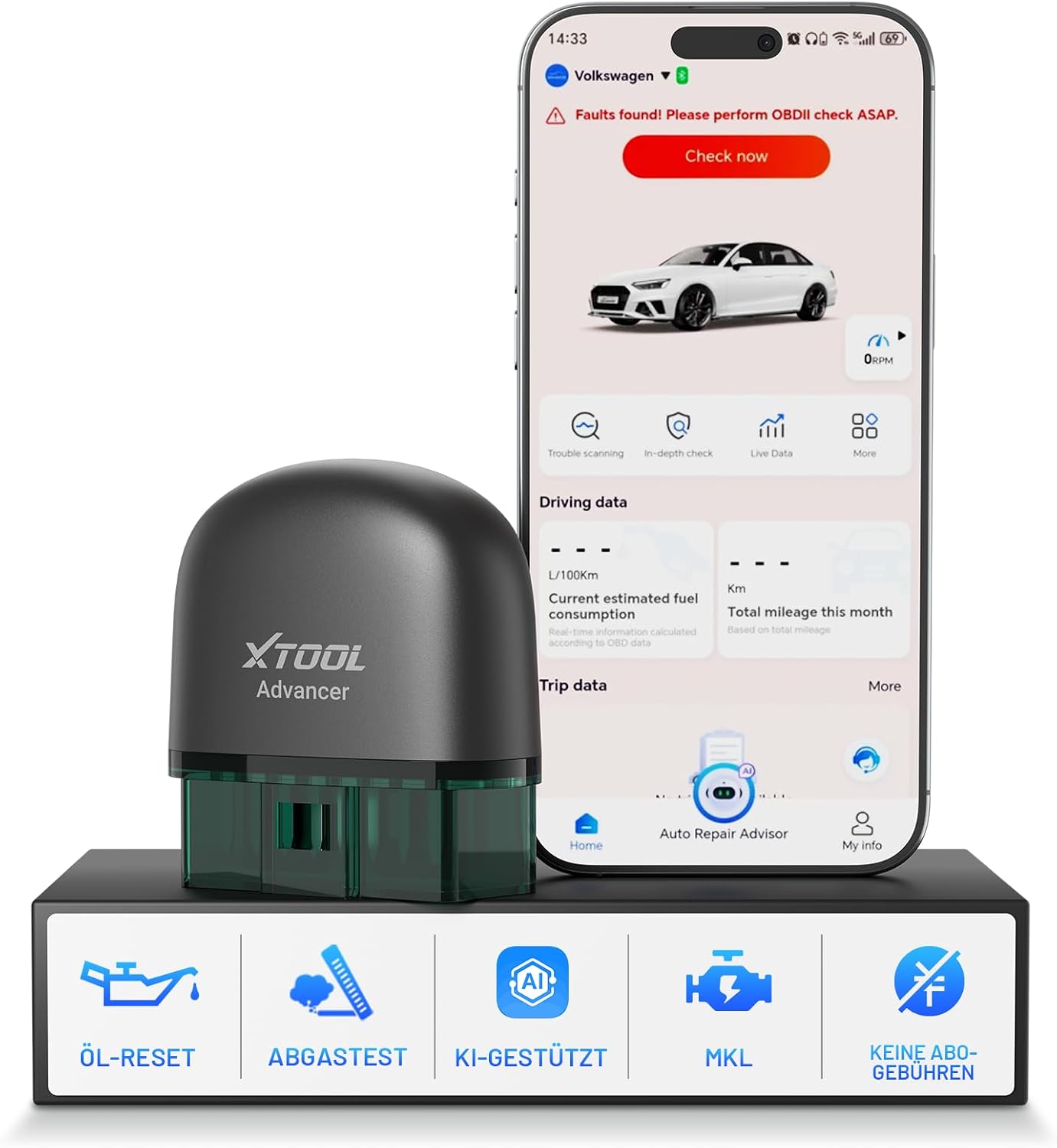 Detalle de XTOOL AD20 Pro OBD2 Diagnosegerät – umfassende Fahrzeugdiagnose mit KI-Unterstützung