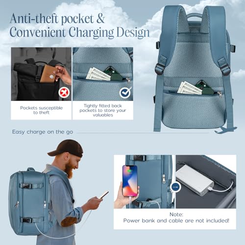 Detalle de Xkdoai for Ryanair Cabin Bag 40x30x20 Backpack with TSA Approved Clear Bag