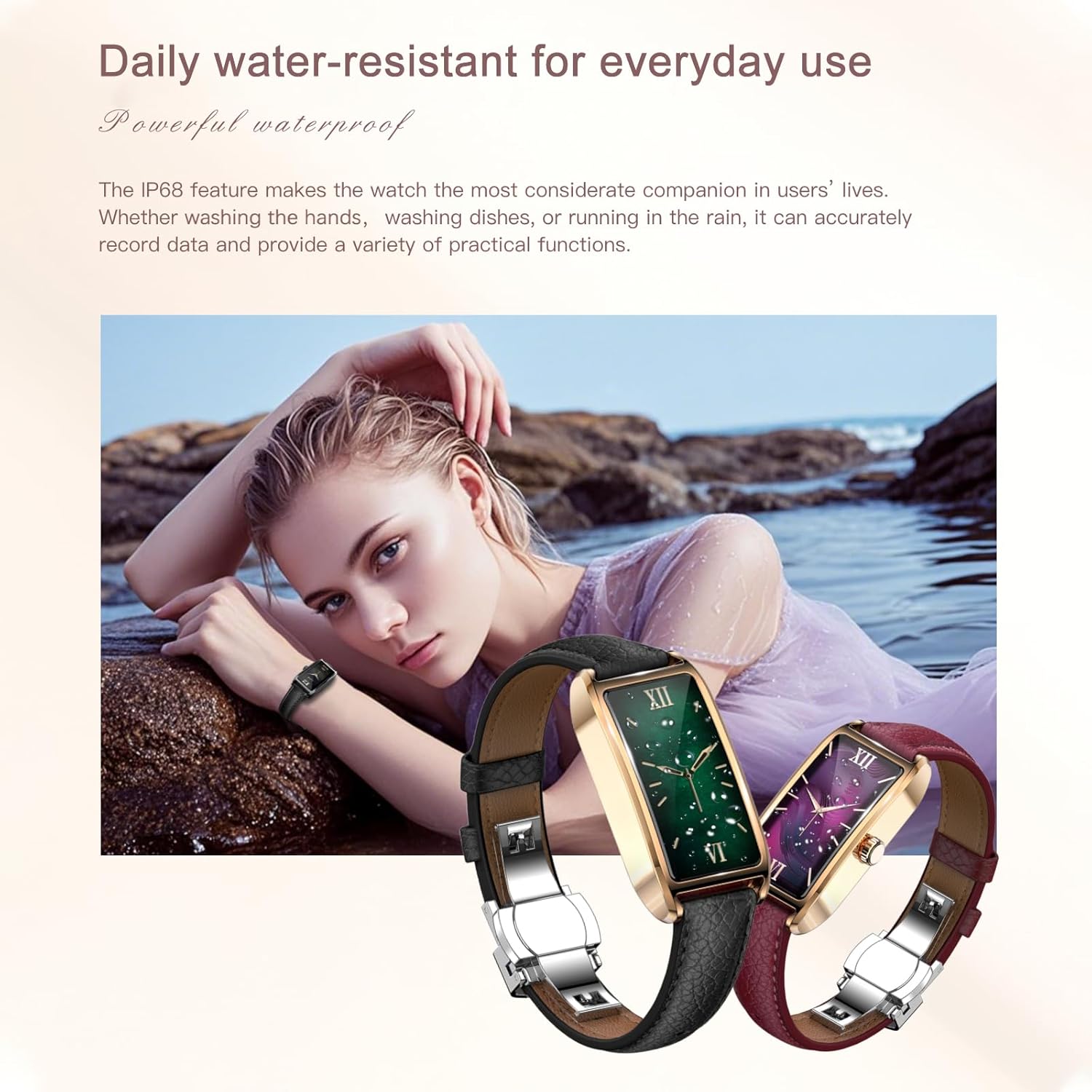Detalle 2 de Findtime Fitness Watch for Women: Slim Stainless Steel Activity Tracker
