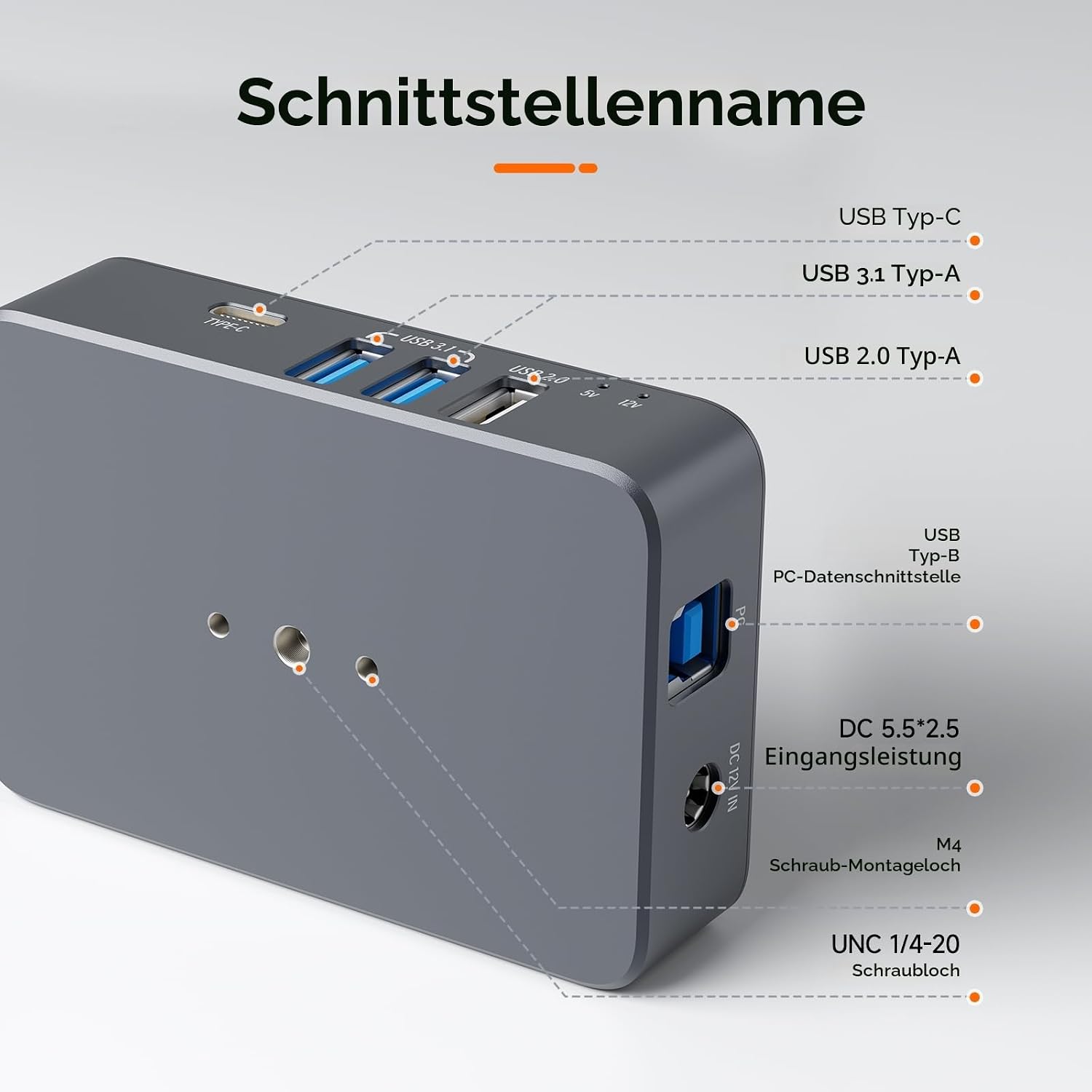 Detalle 2 de SVBONY SV241 Astronomie USB Steuerhub (Astro Powerbox) mit 6x DC, USB3.1, USB2.0 & USB-C