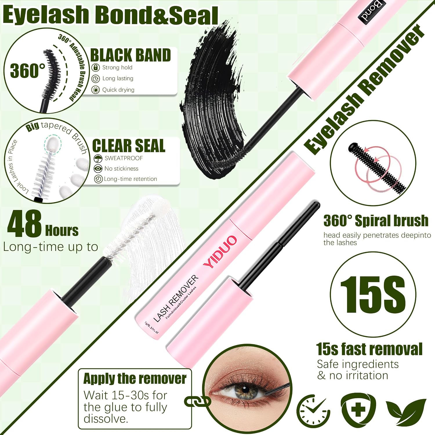 Thumbnail 6 de YIDUO 1846Pcs Lash Clusters Kit with Spikes+Bottom Cluster Lashes – D Curl, Wispy Volume DIY Eyelash Extensions
