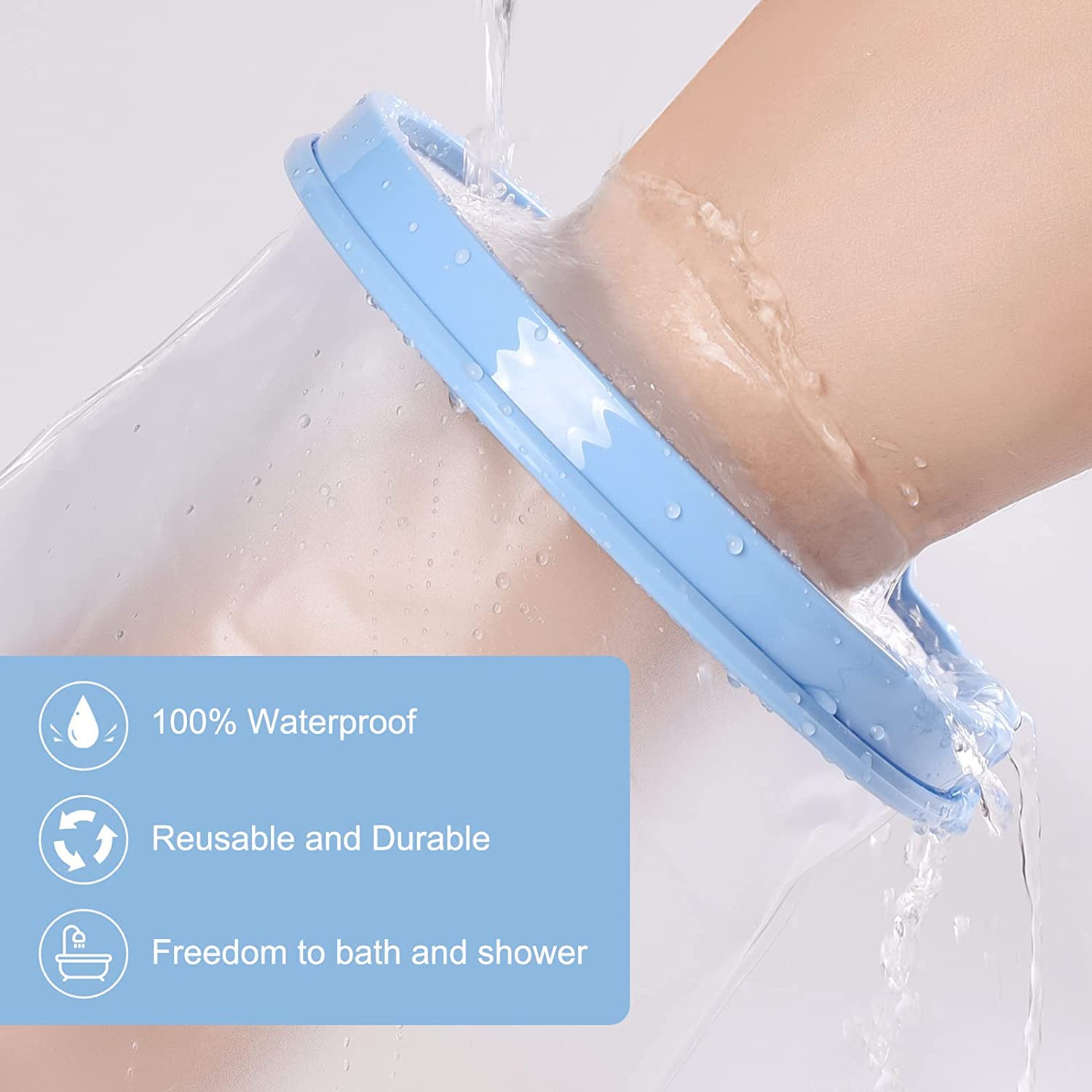 Thumbnail 2 de Fasola Duschschutz Bein rutschfest & wasserdicht – Verbandschutz für Oberschenkel, Knie und Fuß