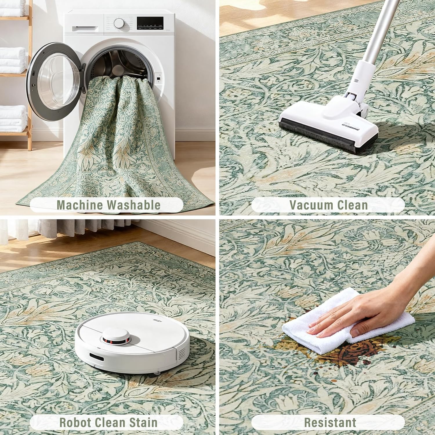 Detalle 2 de Vintage Floral area rug 5x7