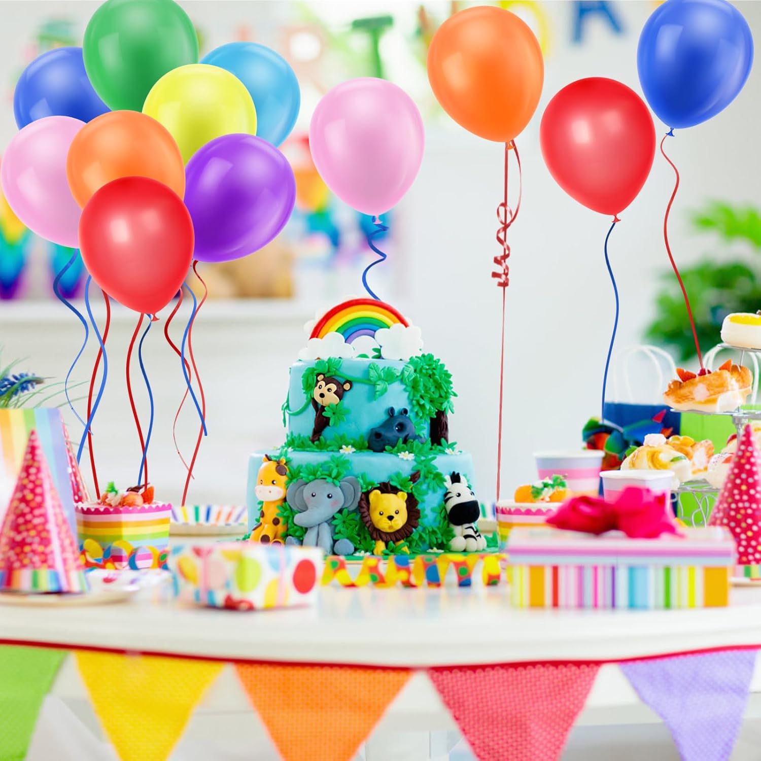 Thumbnail 4 de Jsdoin 12 Inch Rainbow Party Balloons 100 pack 🎈