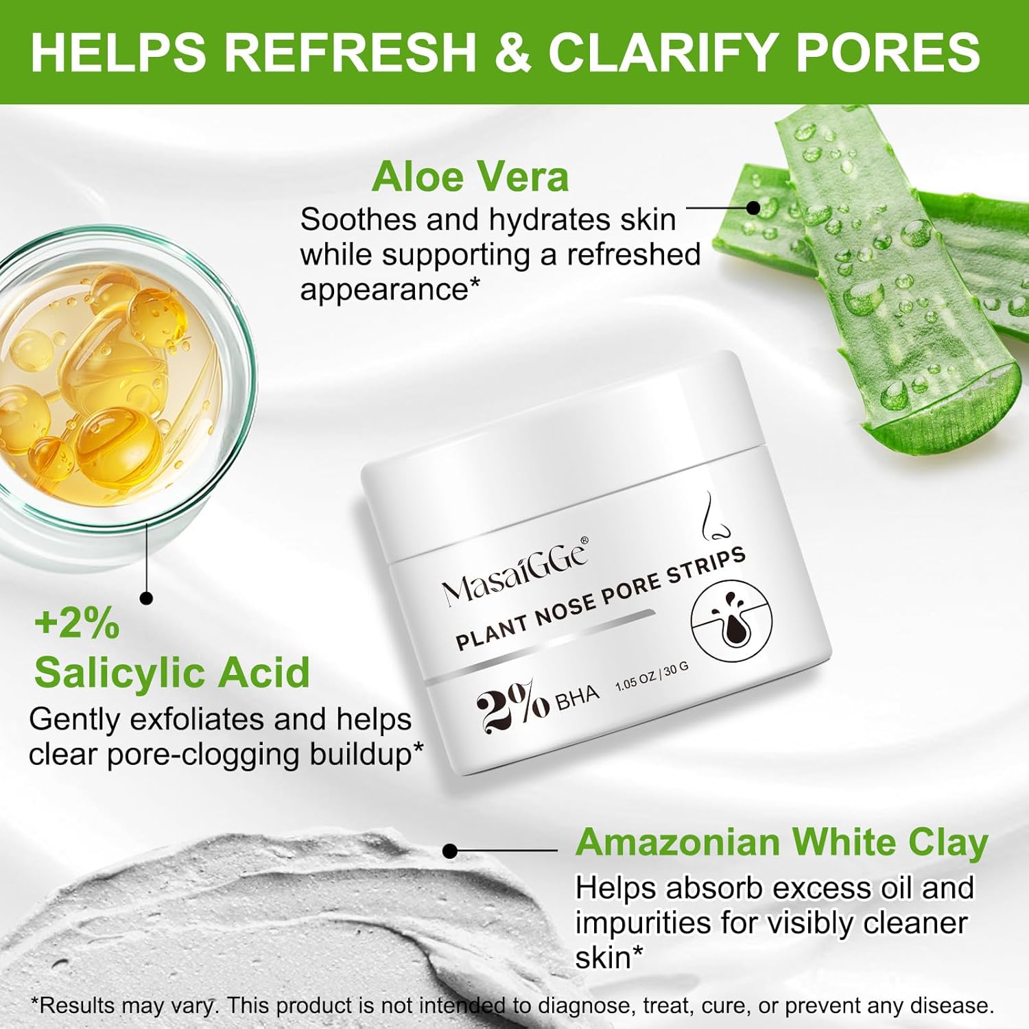 Detalle de Maschera Punti Neri Punti Neri | 2% BHA per cura della testa nera su naso, con acido ialuronico e aloe vera