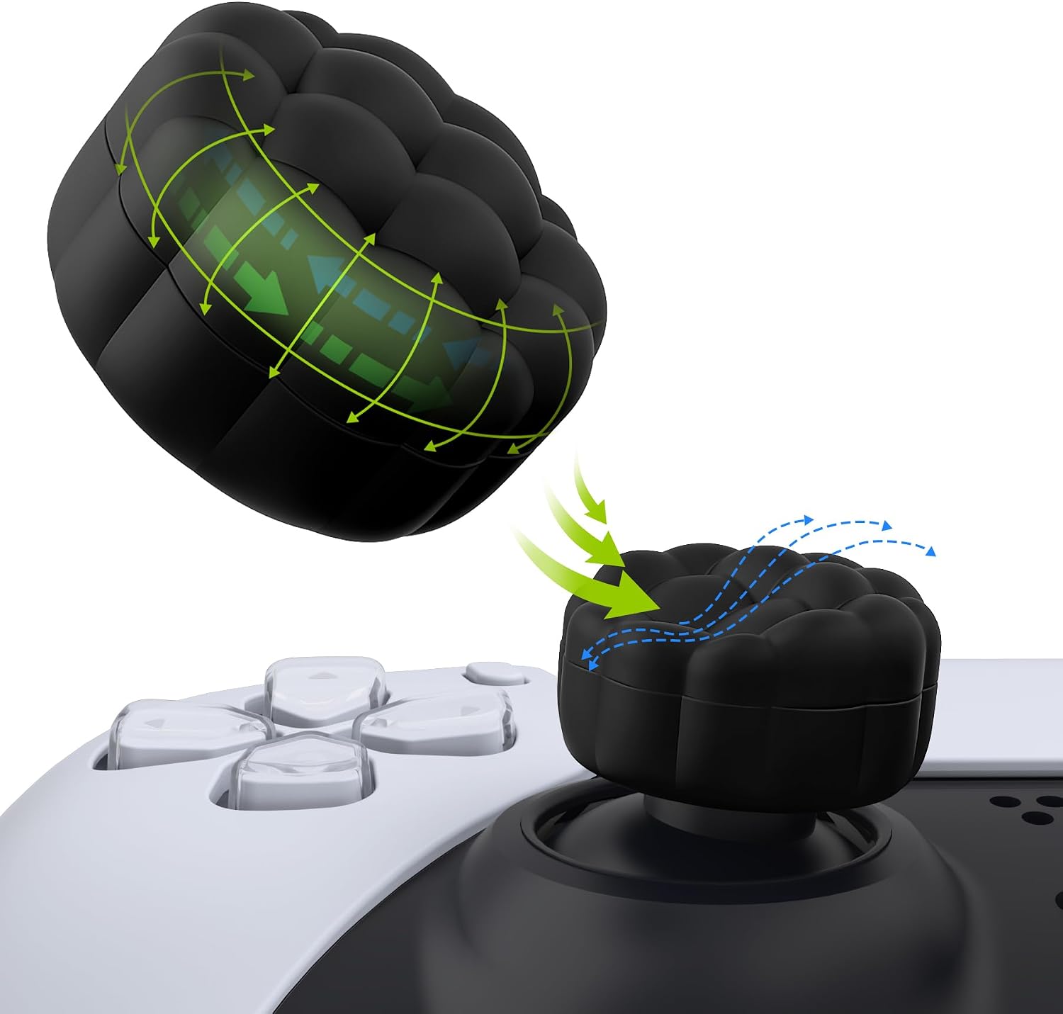 Detalle de PlayVital Thumb Cushion Caps (Cloud Texture) for PS5/PS4, Xbox & Switch controllers