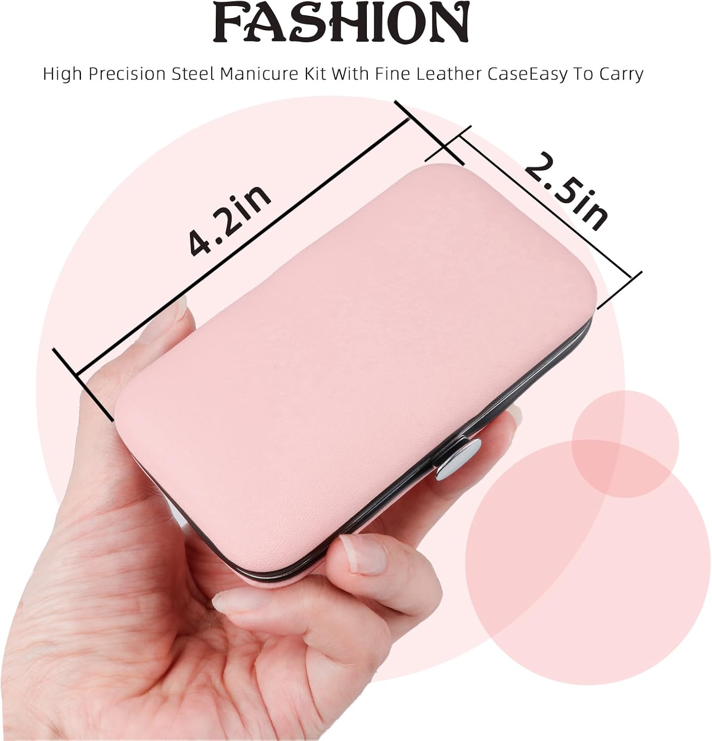 Detalle de RedFlow SF20231108 8-Piece Manicure Set with Pink Travel Case