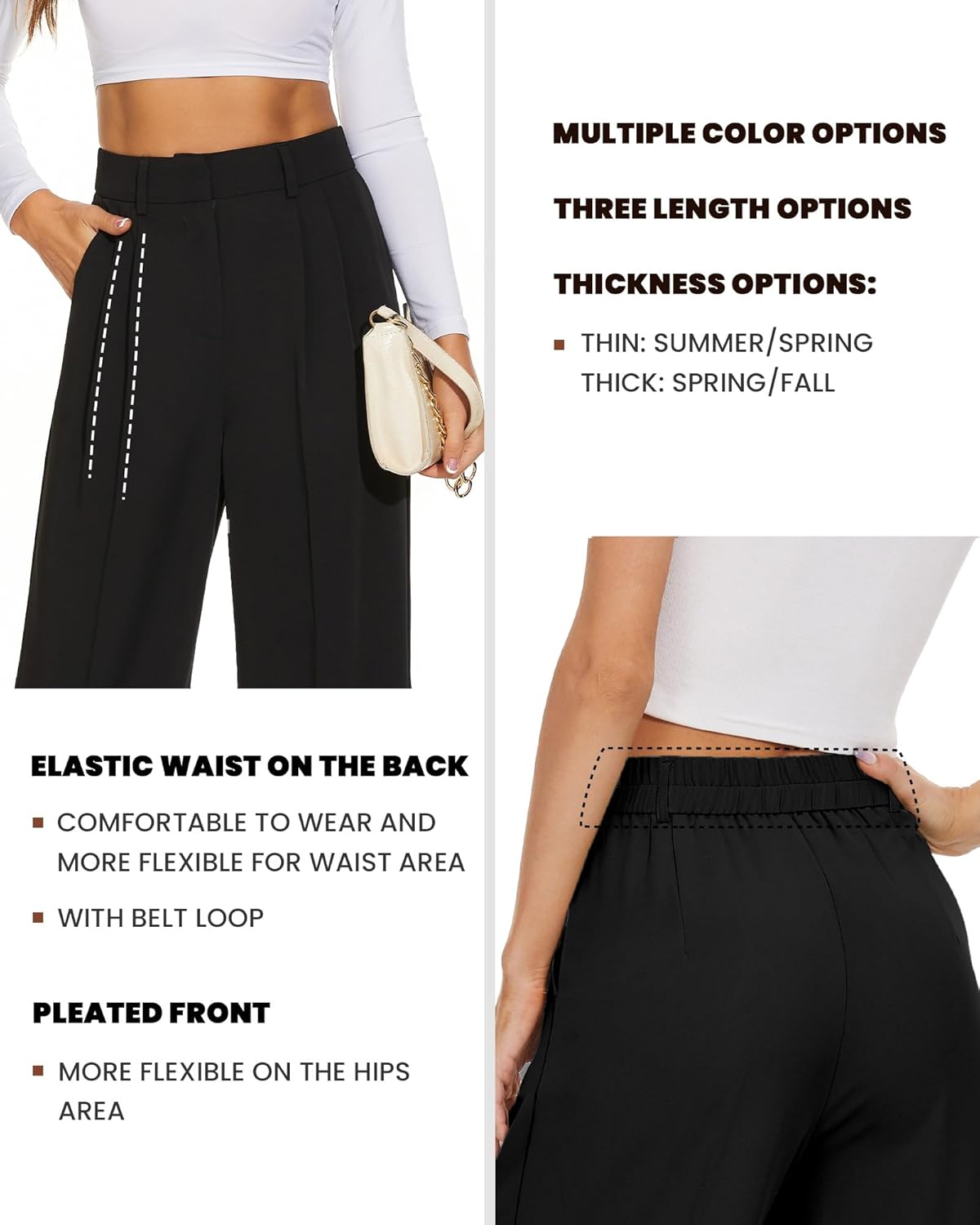 Detalle de FUNYYZO Wide Leg Pants 95% Polyester