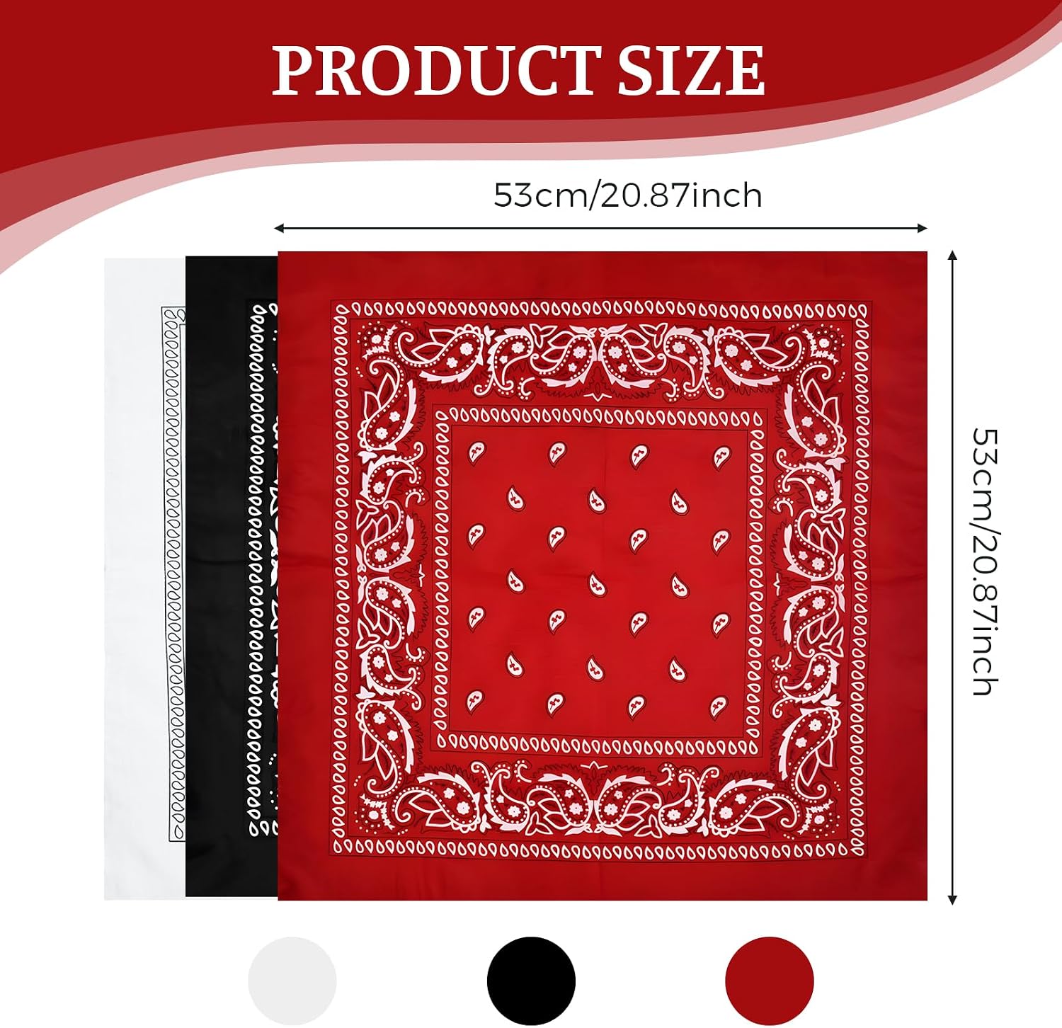 Detalle de YAWYO 3 Pcs Bandana – Paisley Print Multi-Purpose Hair Scarves for All Genders