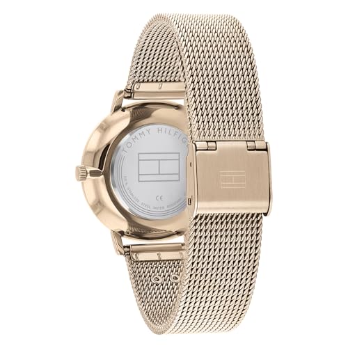Detalle de Tommy Hilfiger Analogue Quartz Watch for Women with Carnation Gold Mesh Bracelet – 1782287