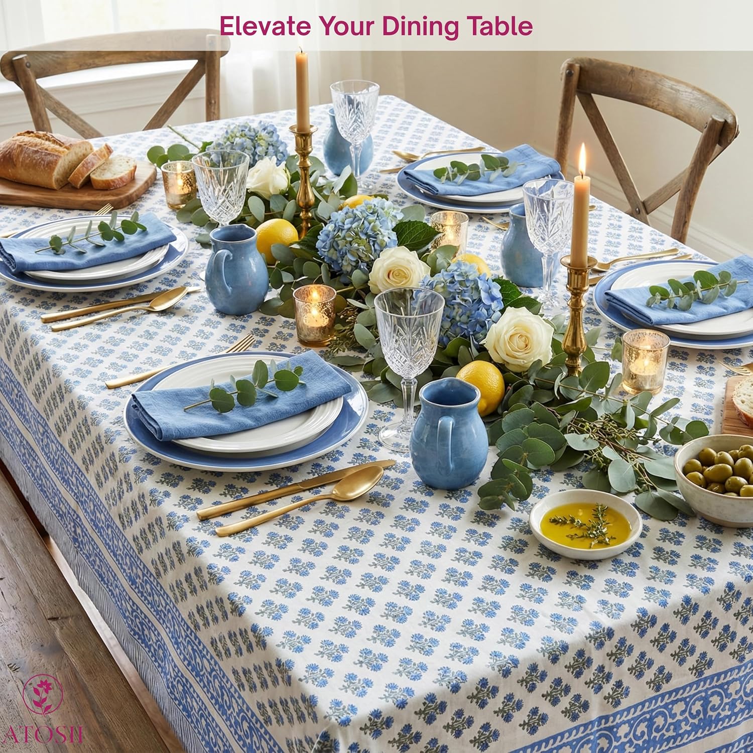 Thumbnail 5 de ATOSII Cotton Tablecloth, 72 x 108 inches