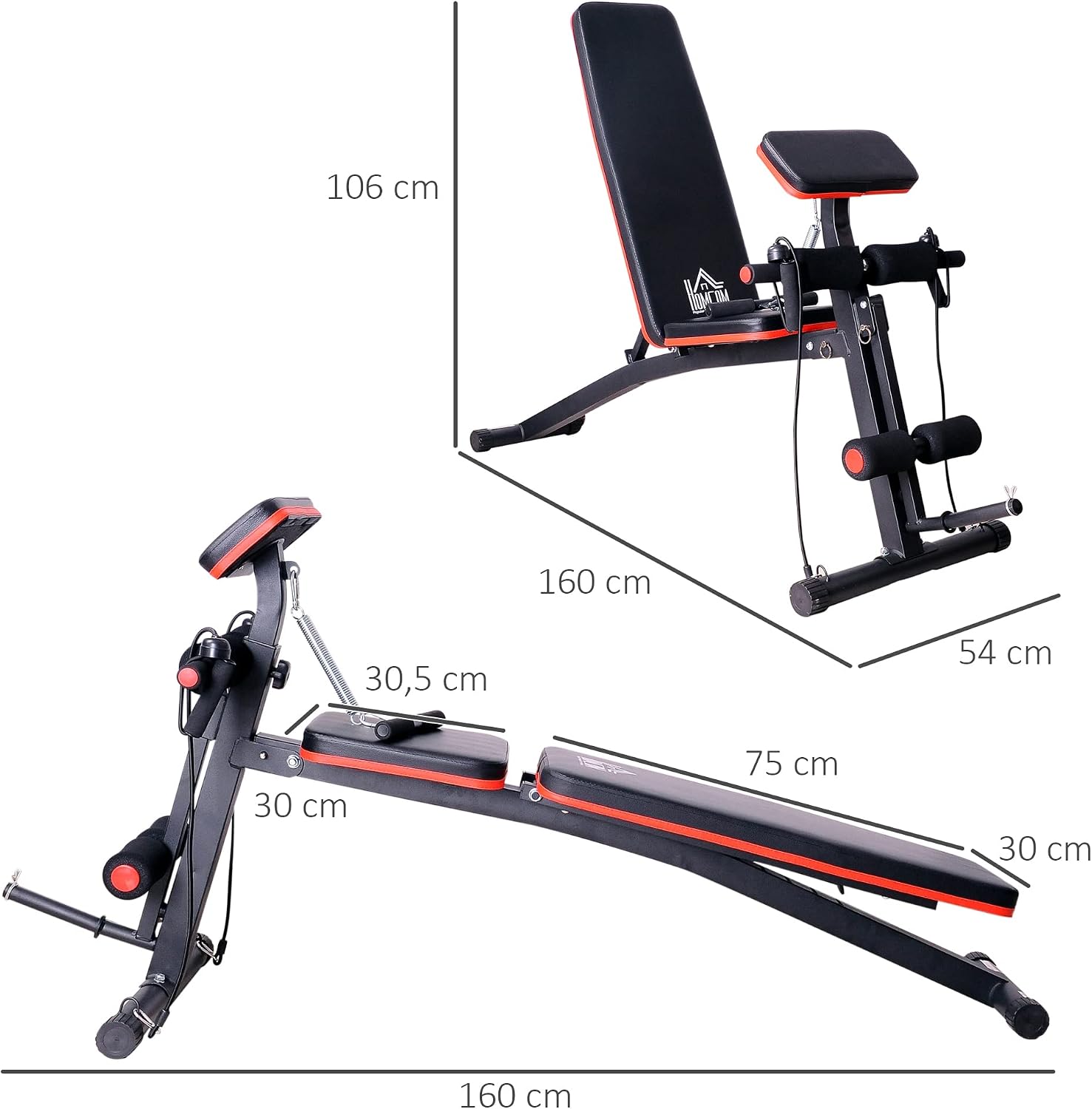 Thumbnail 6 de HOMCOM Banco de Musculación Plegable 300 kg