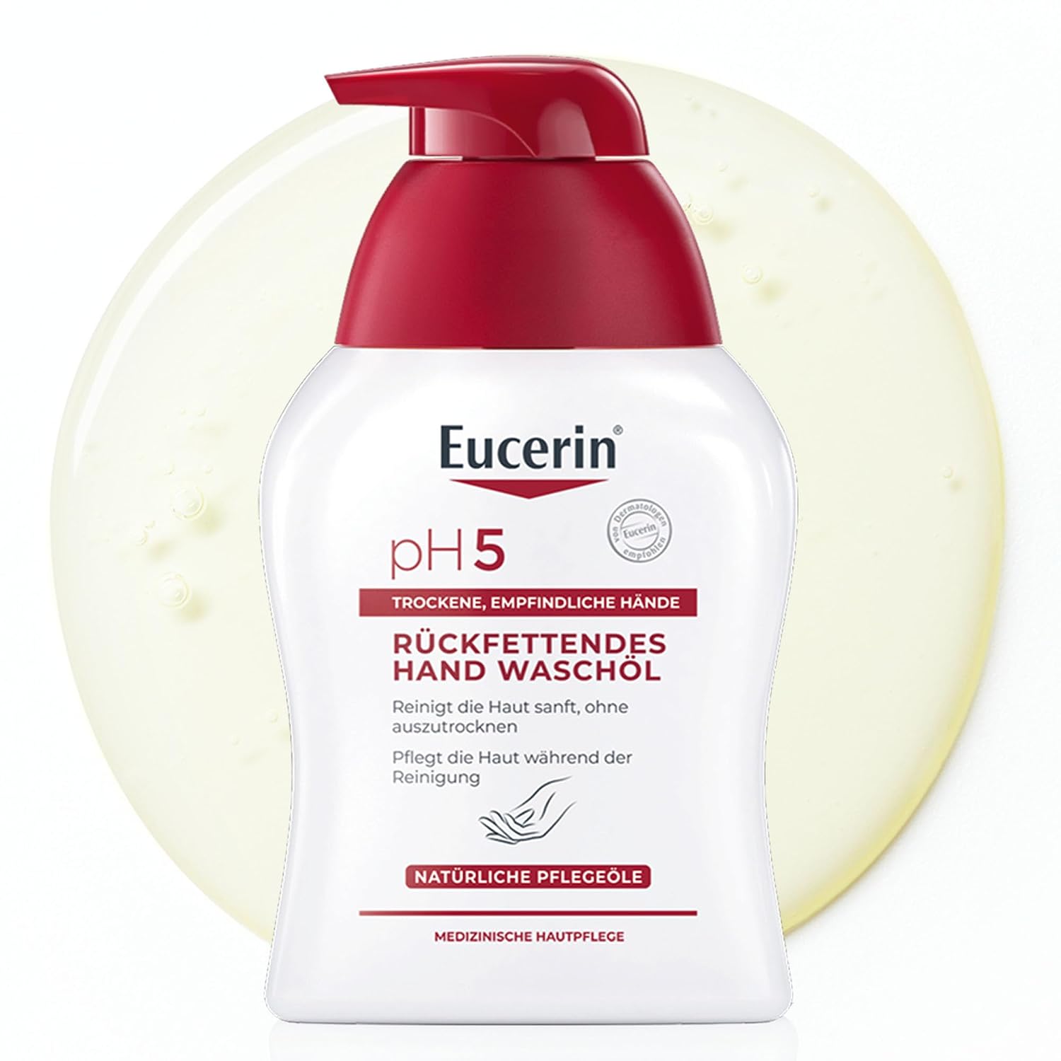 Detalle de Eucerin pH5 Rückfettendes Hand Waschöl 250 ml – milde, rückfettende Reinigung für empfindliche Haut