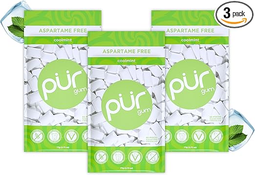 Imagen de PUR Gum Menta 🛍️ Chicle sin Azúcar, 55 piezas (3 paquetes) en OfertitasTOP