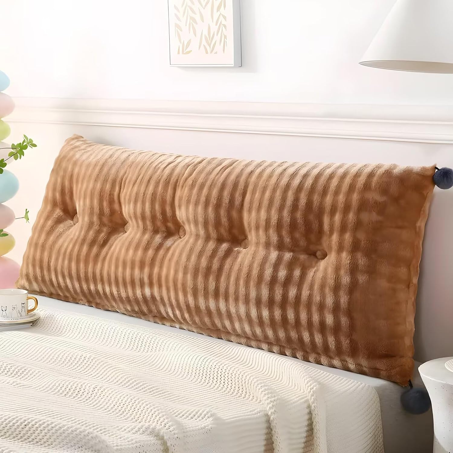 Shuyeon Rückenkissen (Keilkissen) für Bett & Sofa mit abnehmbarem Bezug und Seitenfach