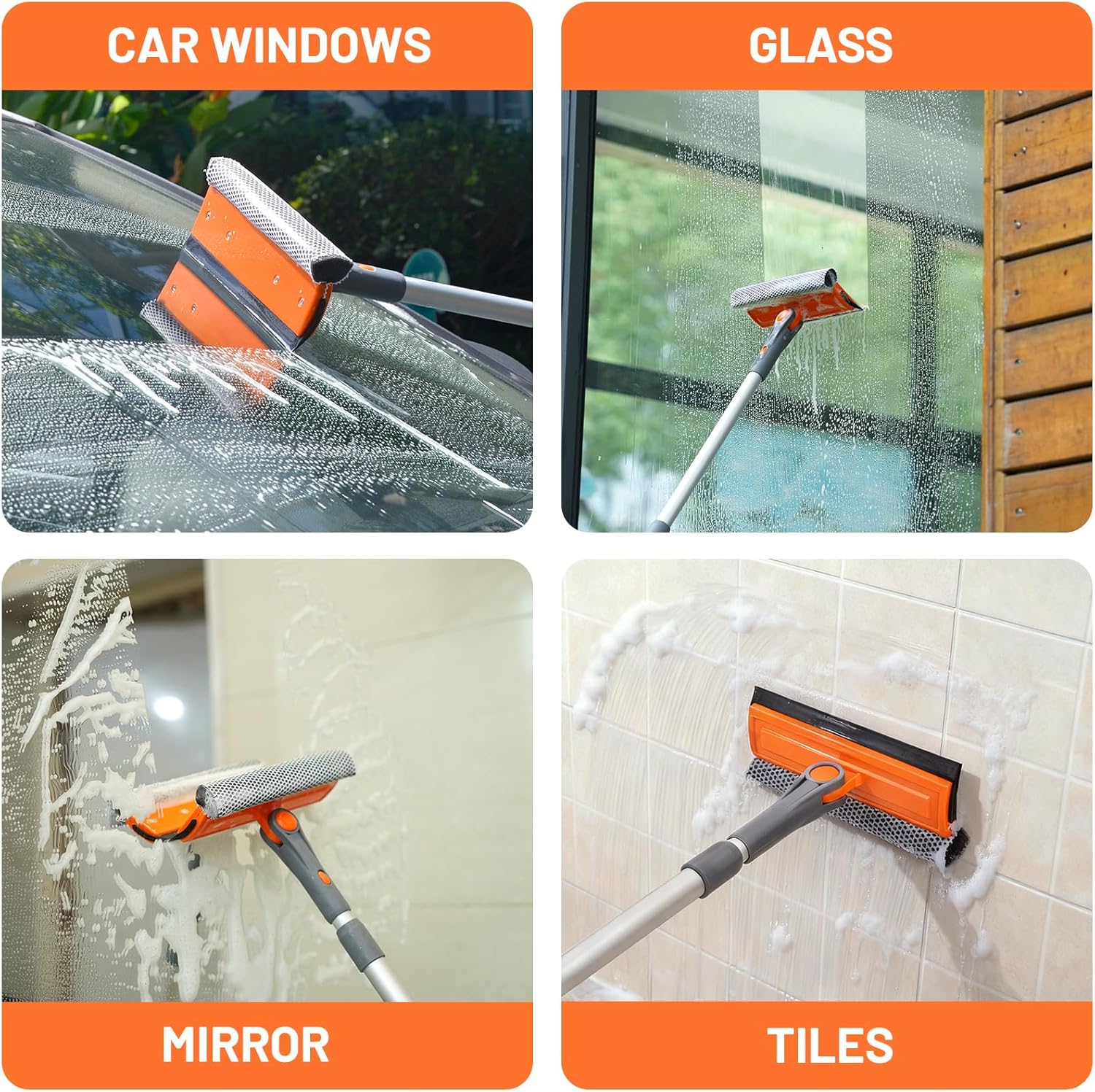 Thumbnail 5 de eazer Professional Window Squeegee 2-in-1 Rotatable with 20''-30'' Extension Pole