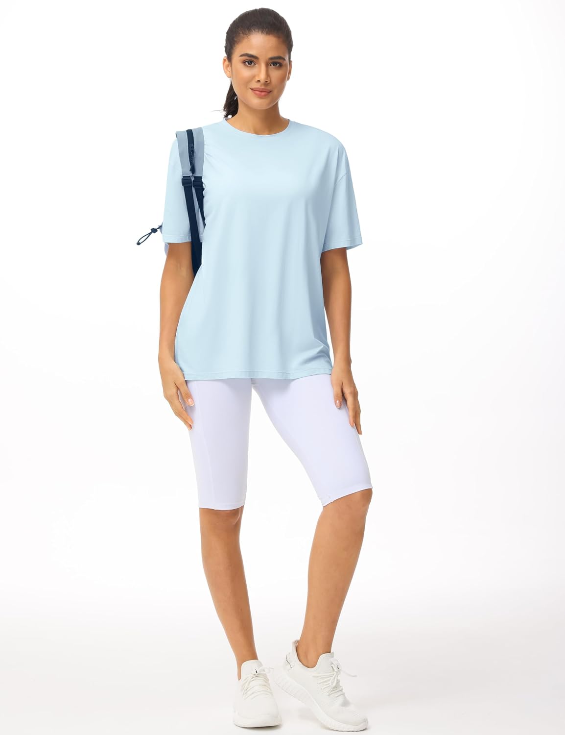 Detalle de THE GYM PEOPLE oversized katoenen dames-T-shirt met korte mouwen